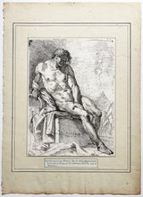 Charger l'image dans la galerie, Nu masculin assis. Figure académique d'homme.  1742.