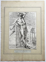 Charger l'image dans la galerie, LEIDENSDORF Nu masculin debout. Figure académique d'homme.  1742. Gravure.