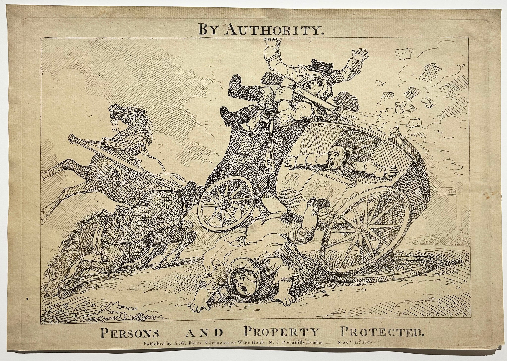 ROWLANDSON By Authority. Persons and Property protected.  1785. Eau-forte.