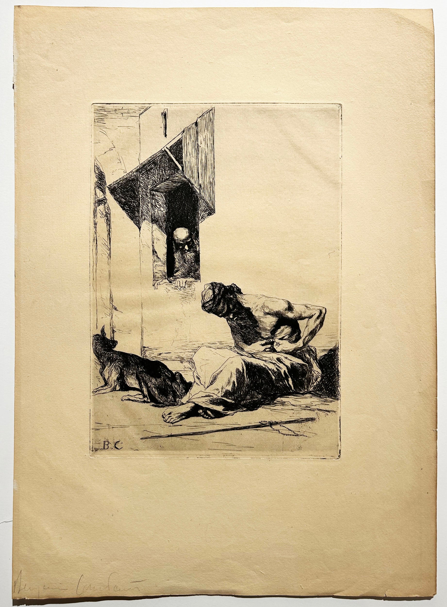 BENJAMIN-CONSTANT Jean Joseph Benjamin Constant dit. Souvenir de Tanger. Gravure.