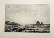 Charger l'image dans la galerie, Paul GUIGOU La plaine de la Crau, effet de crépuscule (Bouches du Rhône).  1870. Eau-forte originale.