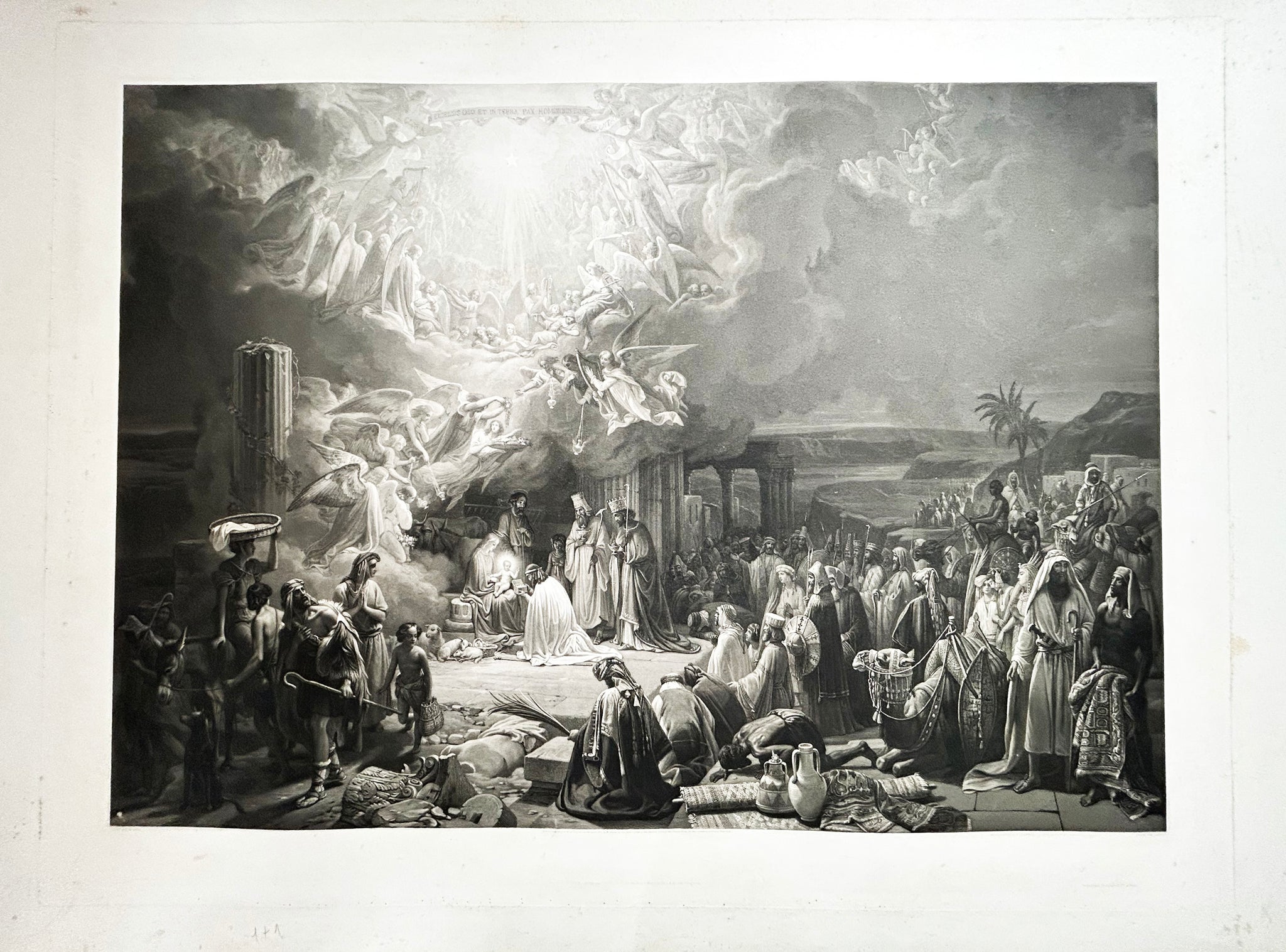 JAZET Naissance du Christ. Nativity of the Christ. 1851. Aquatinte sur papier vélin.