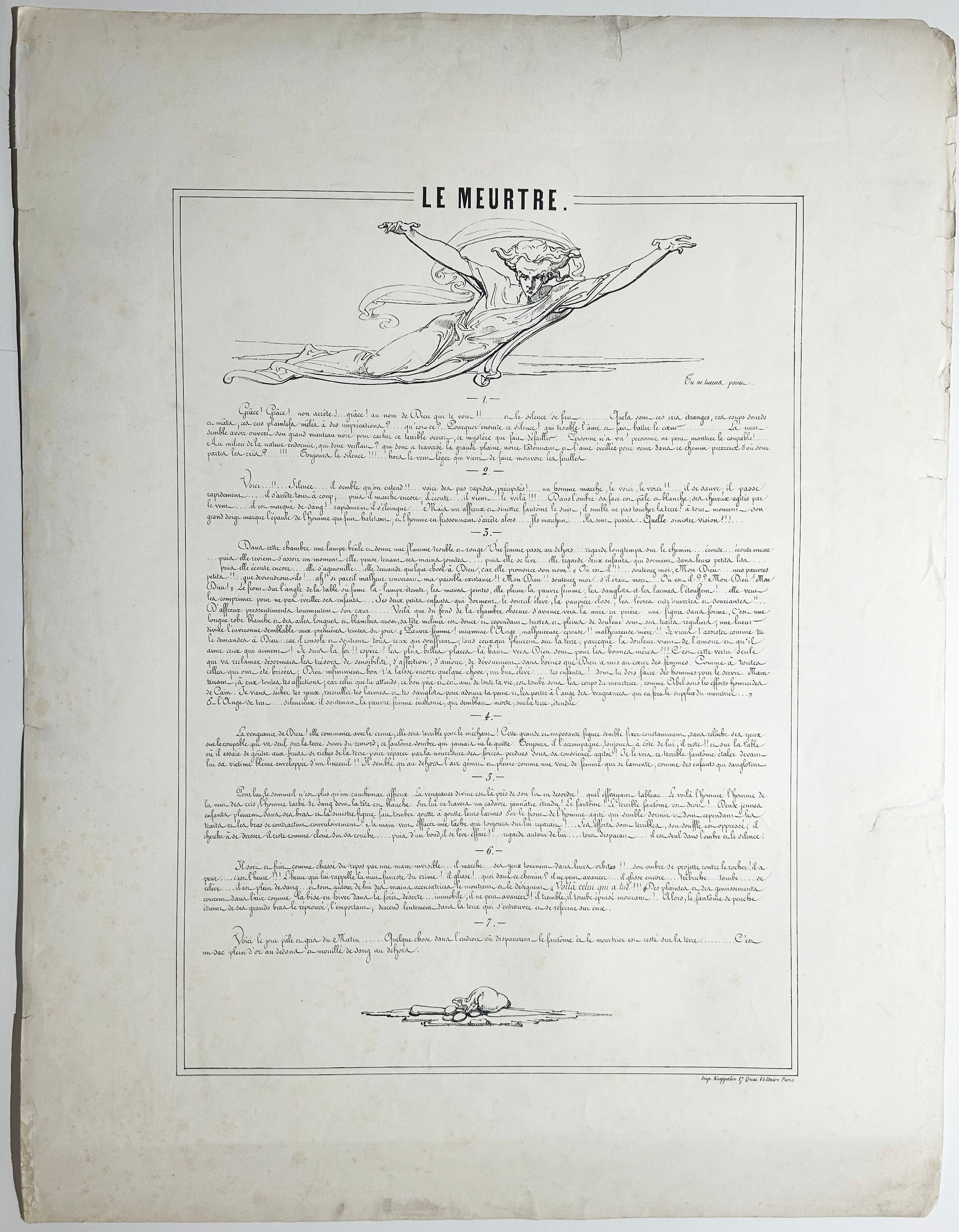 Le Meurtre. Huit dessins et un texte par Rambert. 1855.