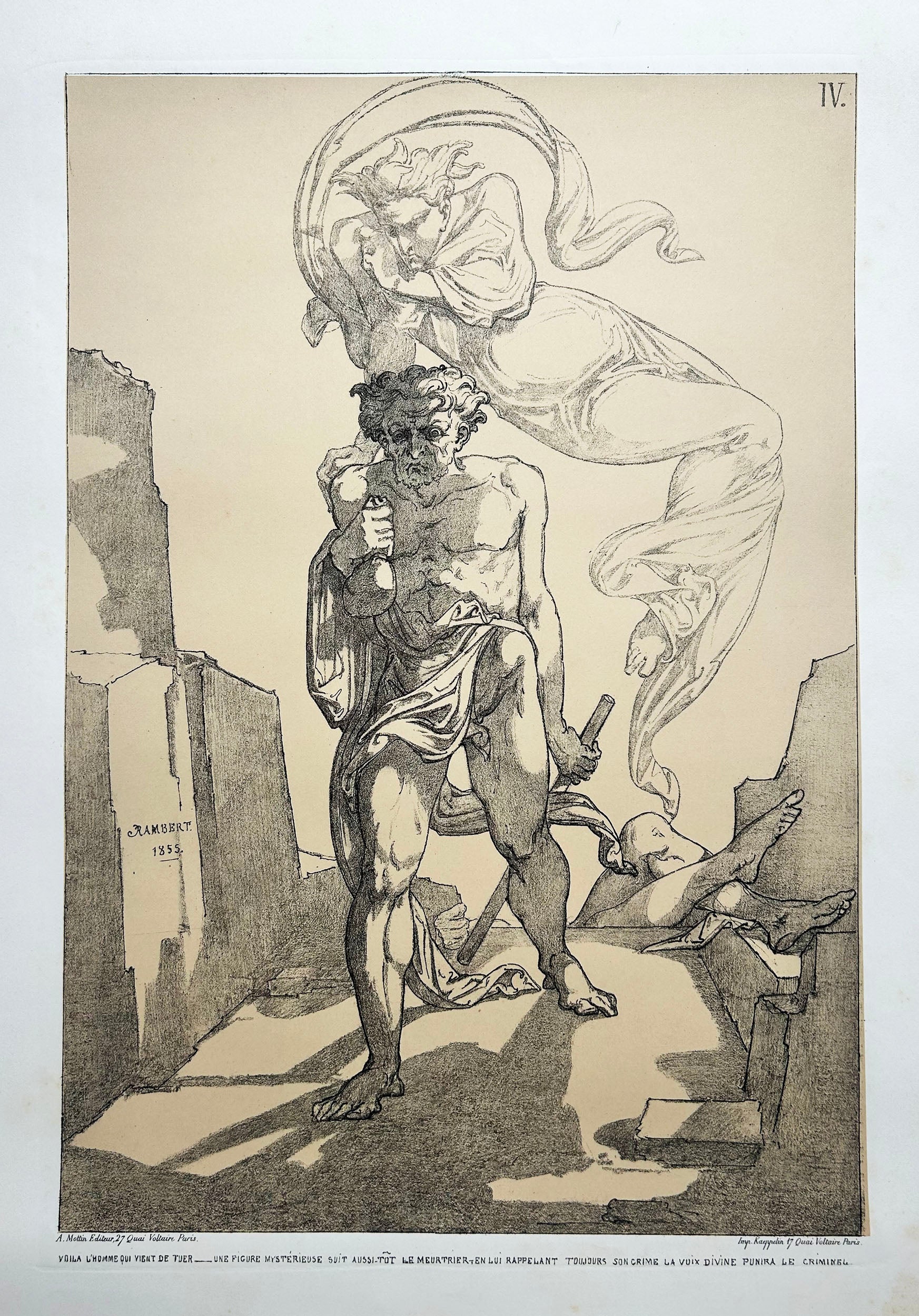 Le Meurtre. Huit dessins et un texte par Rambert. 1855.
