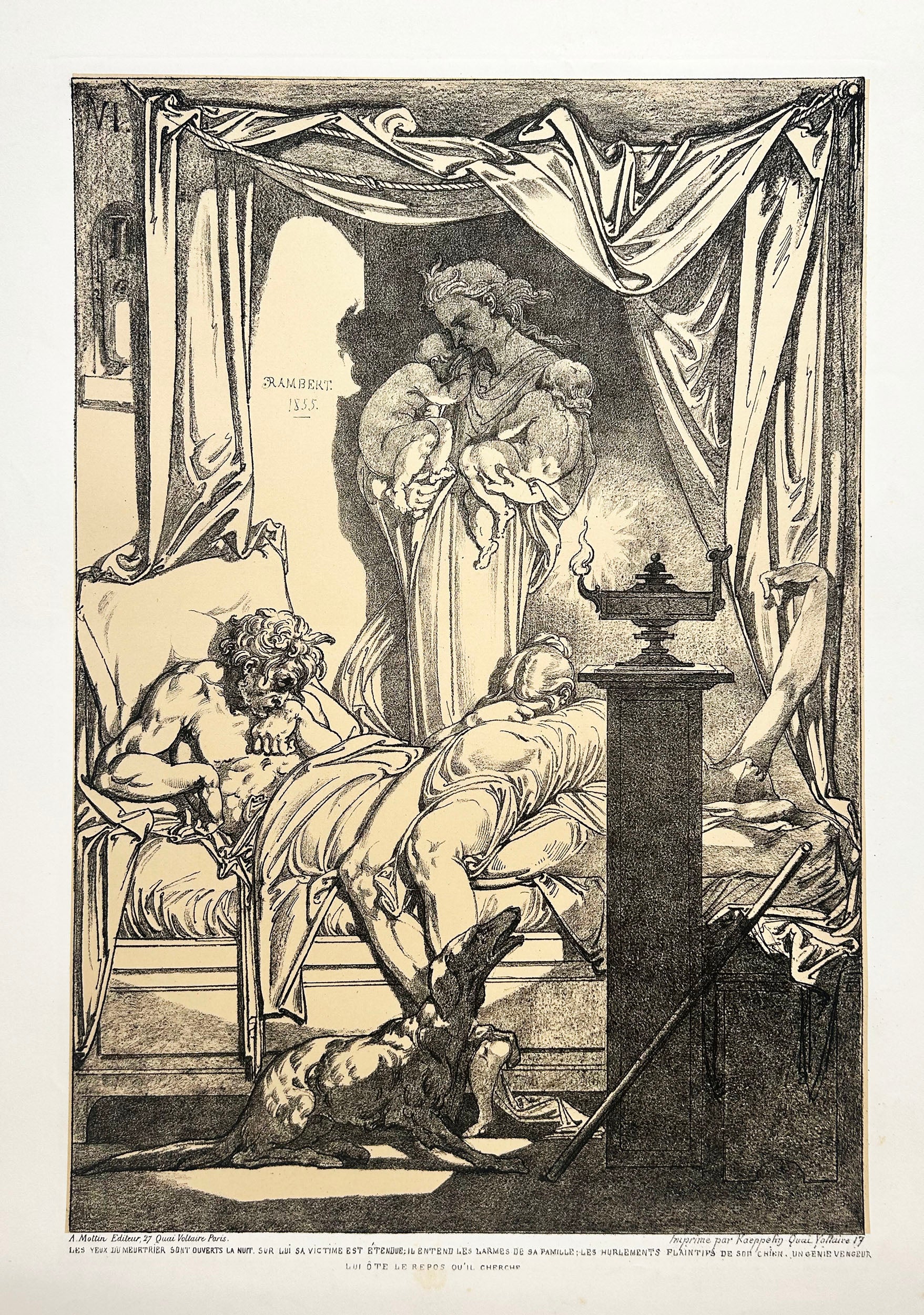 Le Meurtre. Huit dessins et un texte par Rambert. 1855.