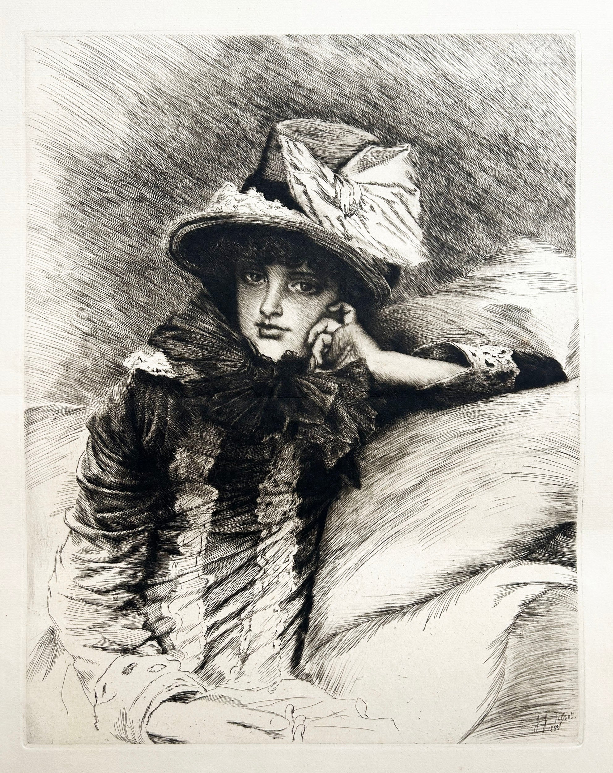 TISSOT Berthe. 1883. Gravure originale.
