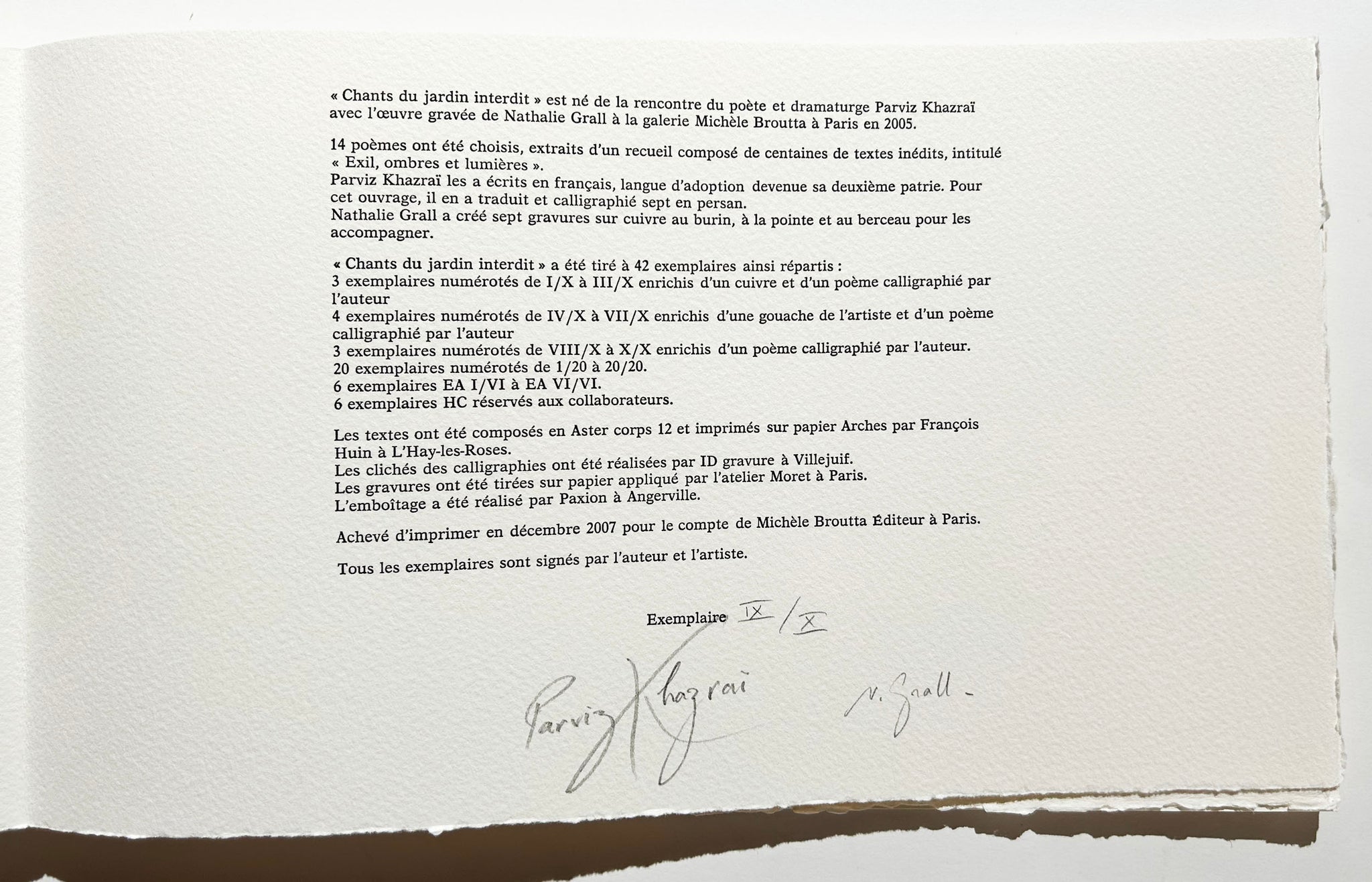 Chants du jardin interdit.  2007.