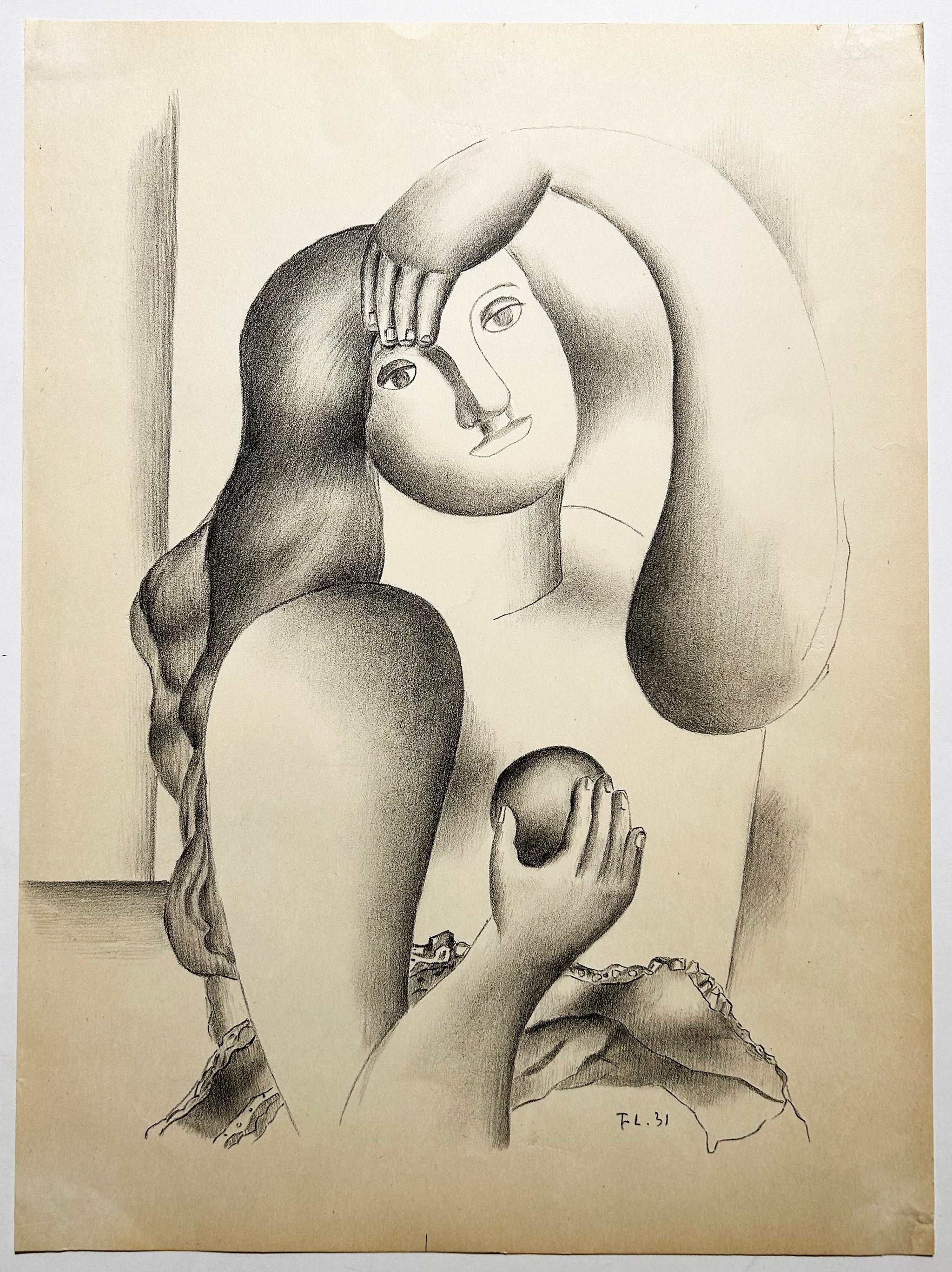 Fernand LEGER Buste de femme. Lithographie originale.