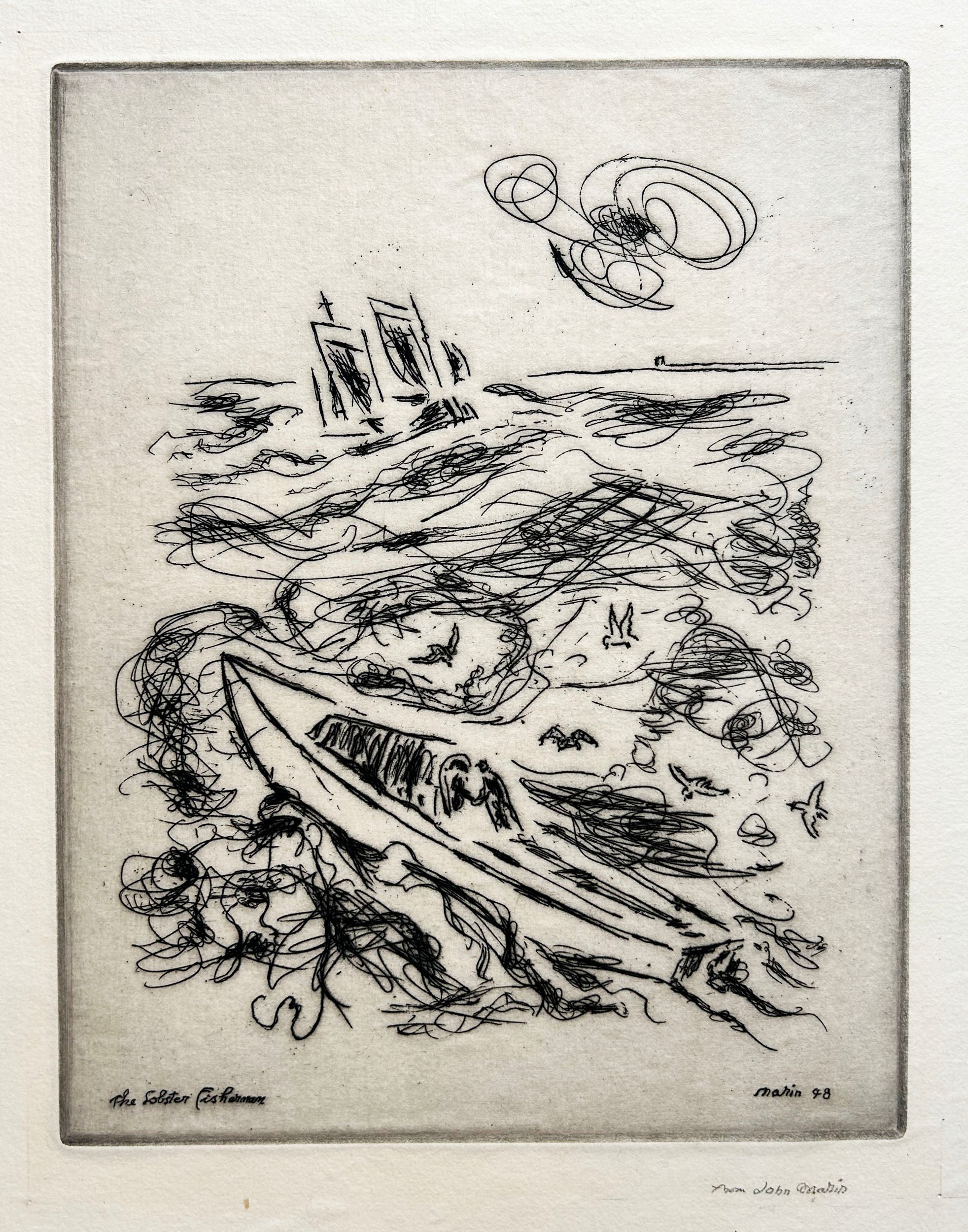 John MARIN The Lobster Fisherman. Gravure