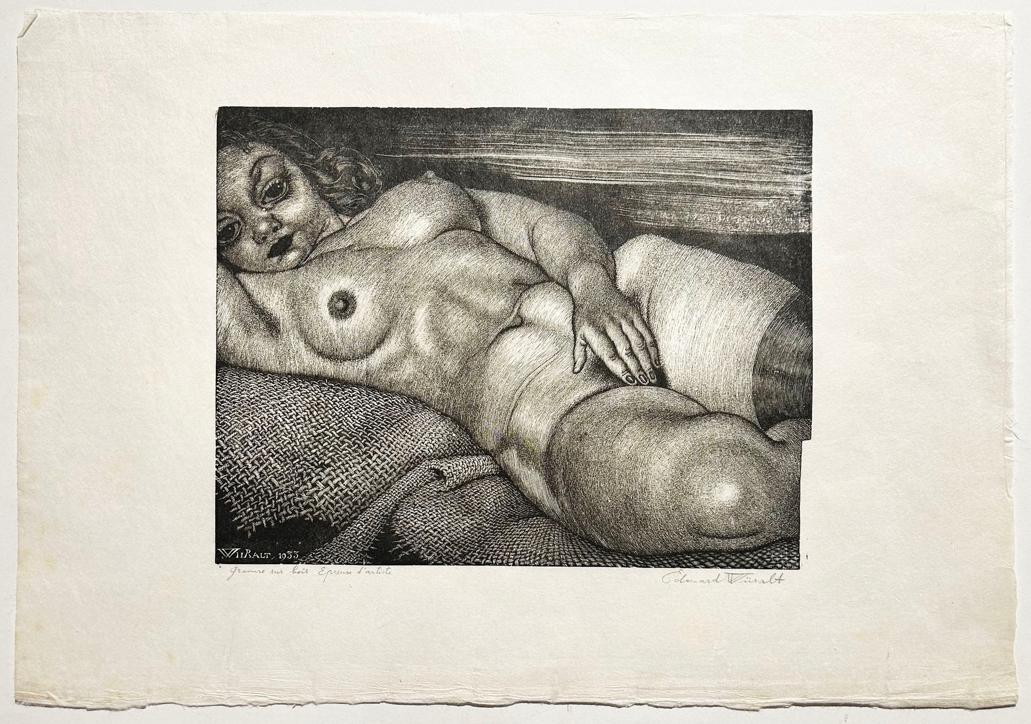 Lamav akt kanepiriidel. (Nu allongé sur chanvre).  1933.