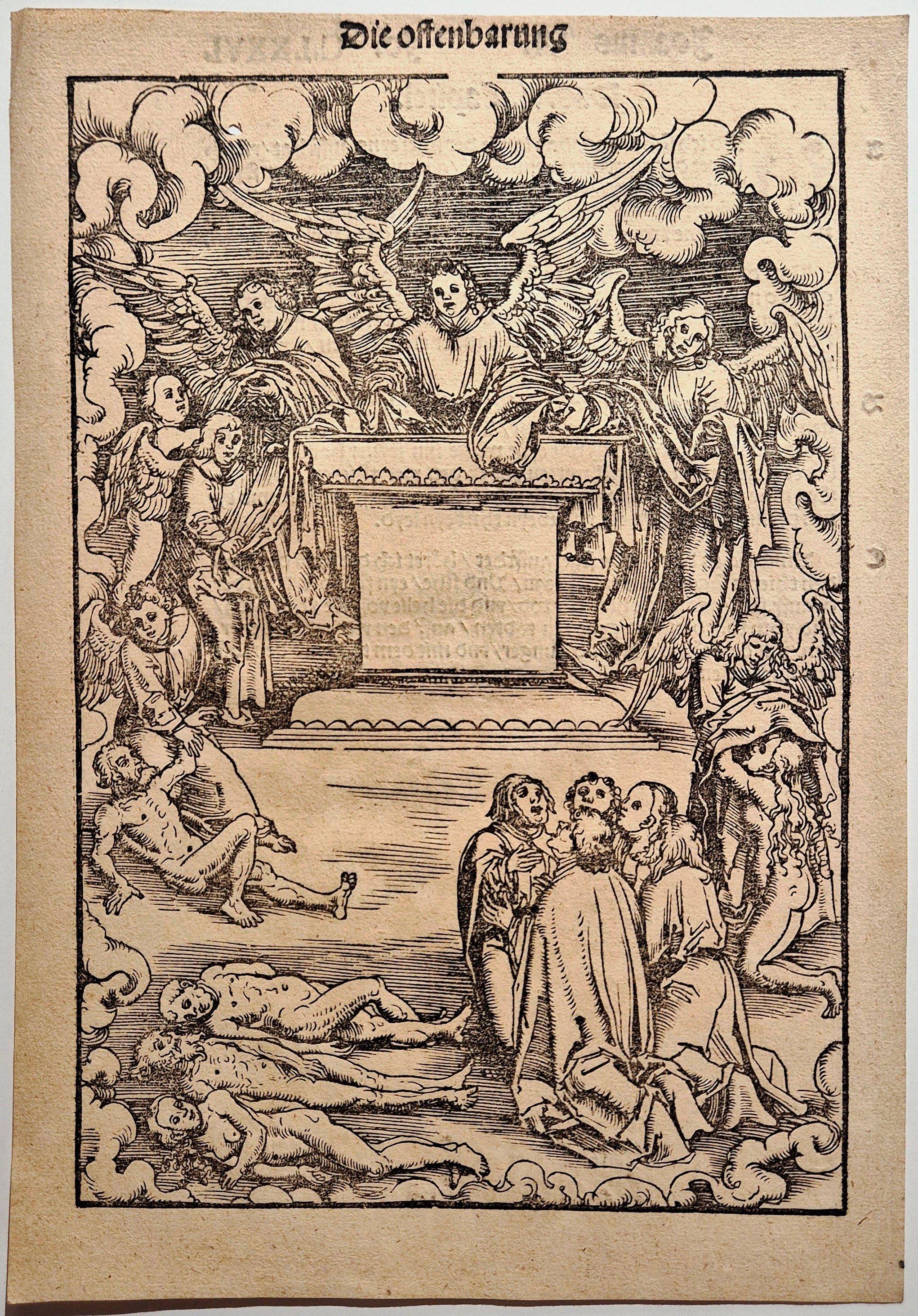 CRANACH Lucas le vieux L'Apocalypse: L'autel et les vêtements des justes. Bois gravé.