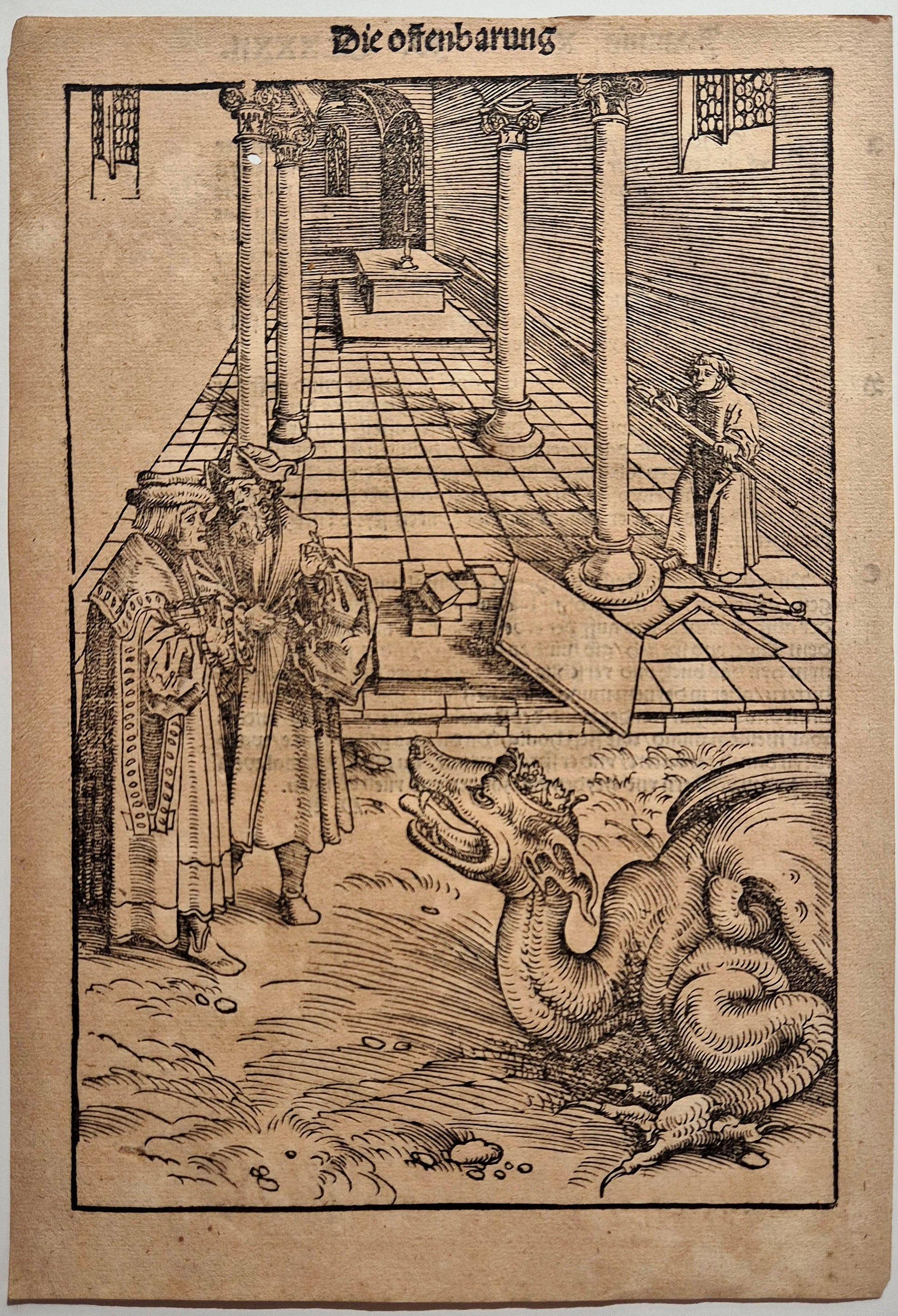 CRANACH Lucas le vieux L'Apocalypse: Les deux témoins et la bête. Bois gravé.