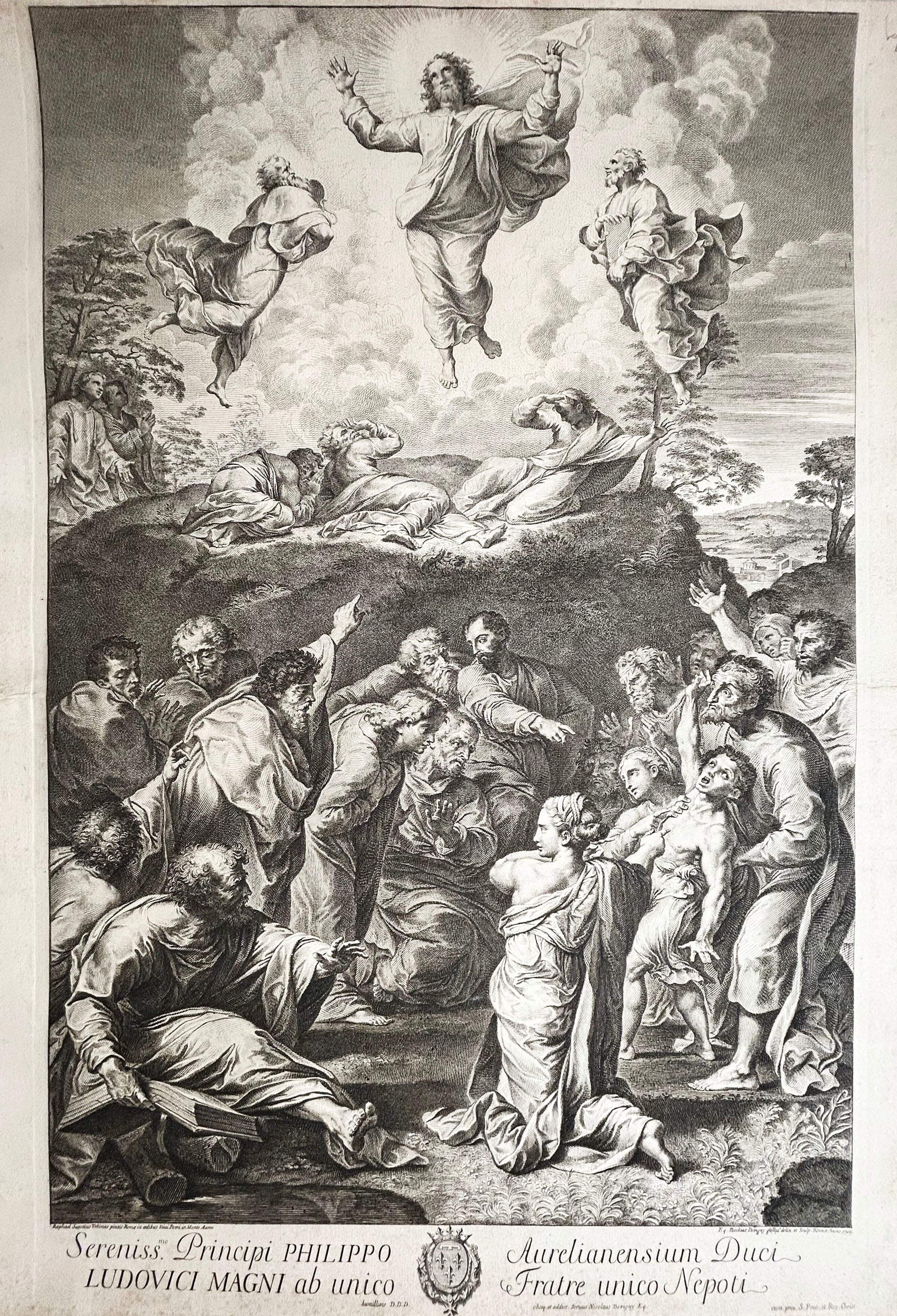 Nicolas DORIGNY La Transfiguration.  1705. Eau-forte et burin.