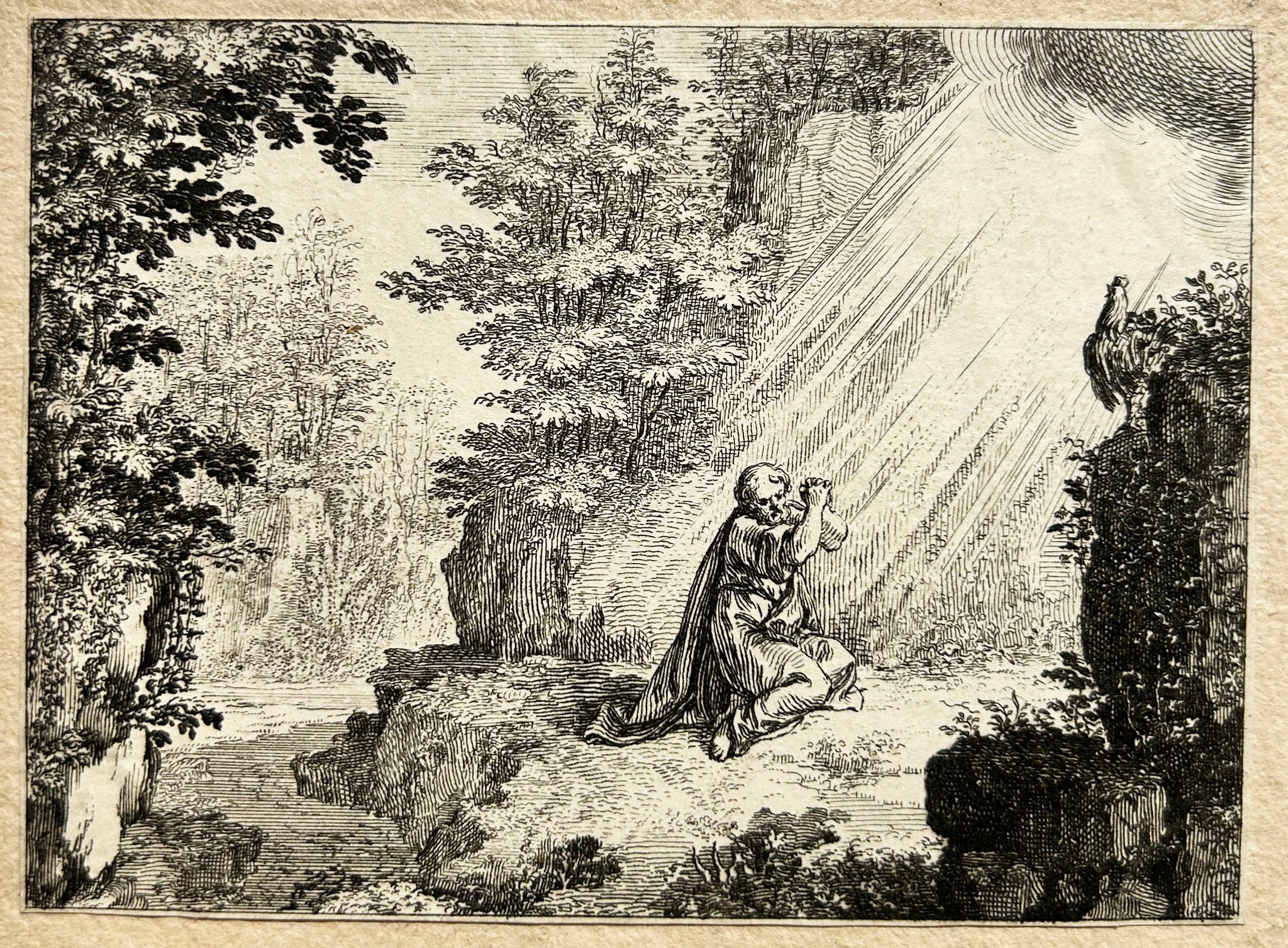 Saint Claude priant dans la solitude.