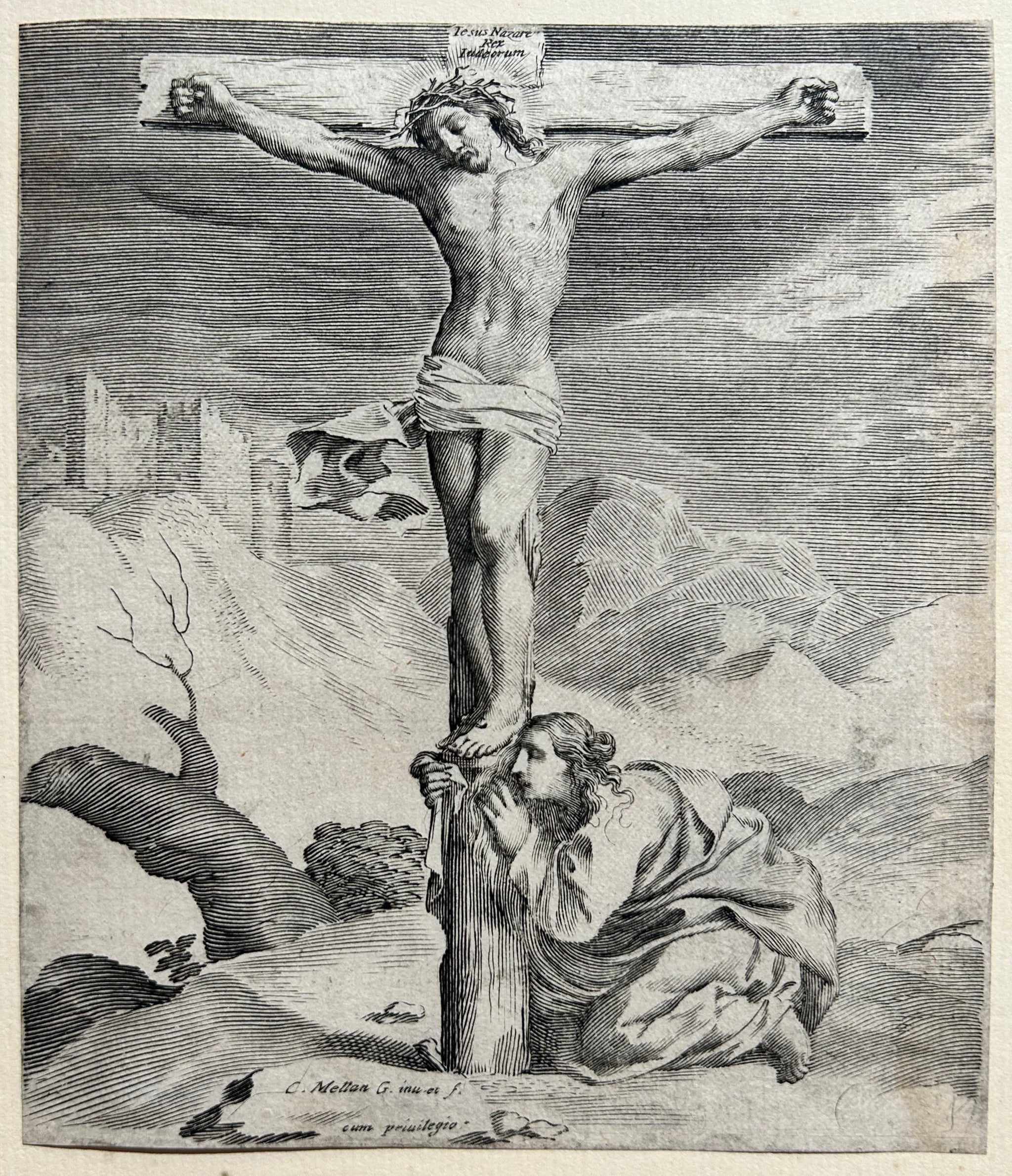 Claude MELLAN Le Christ en croix. Burin.