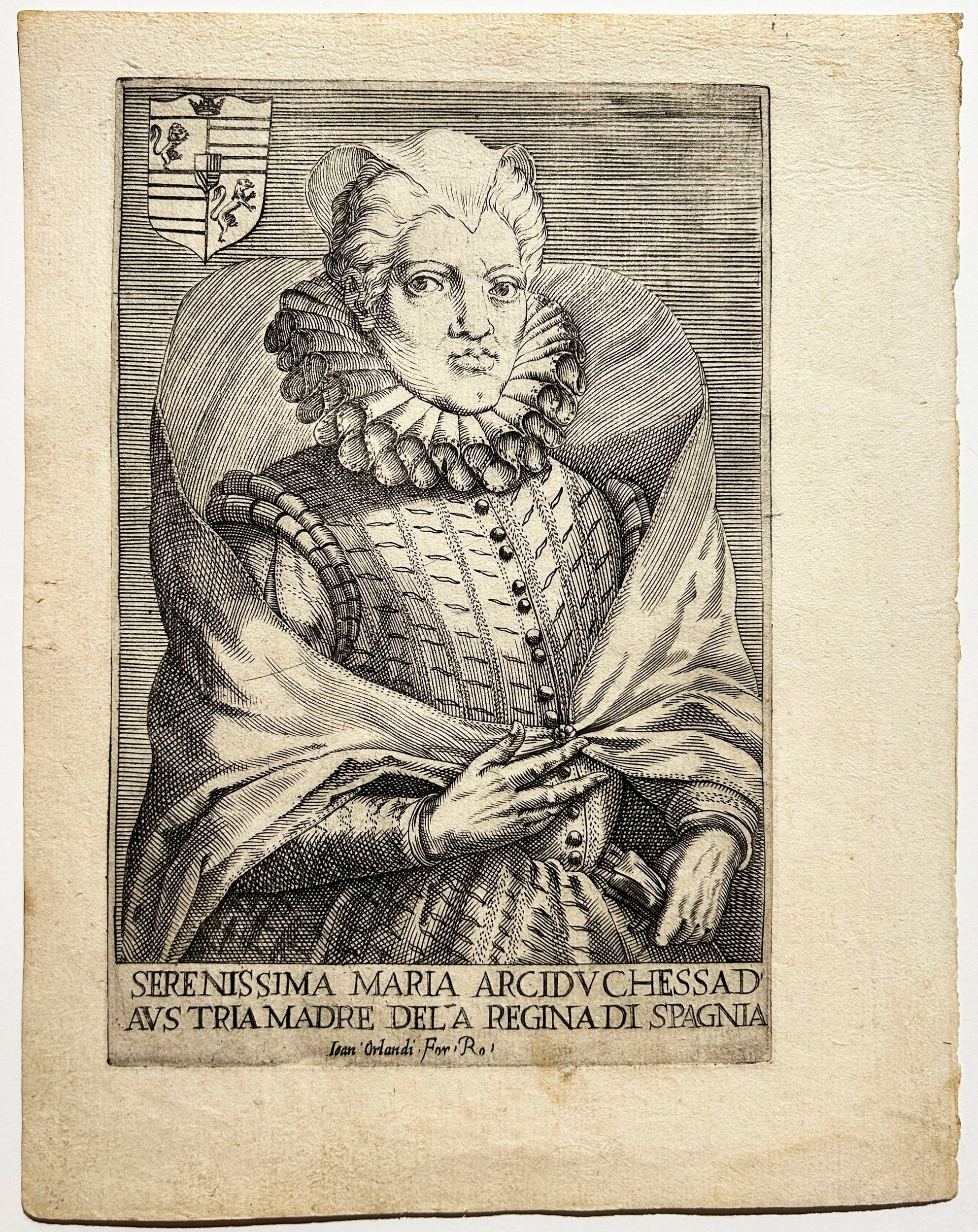 Serenissima Maria Arciduchessa D’Austria Madre del’a Regina di Spagna. Portrait de Marie Madeleine d’Autriche (1589 † 1631), épouse de Cosimo II de Médicis. v. 1609-1610.