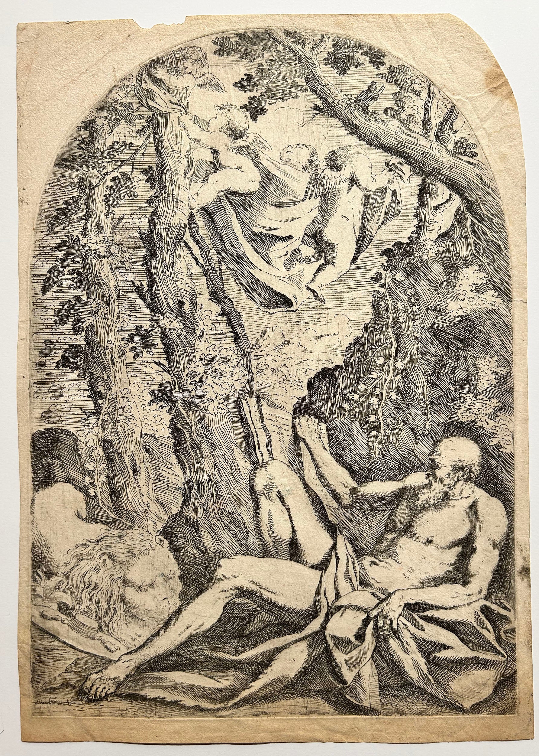 Saint Jérôme lisant dans le désert.