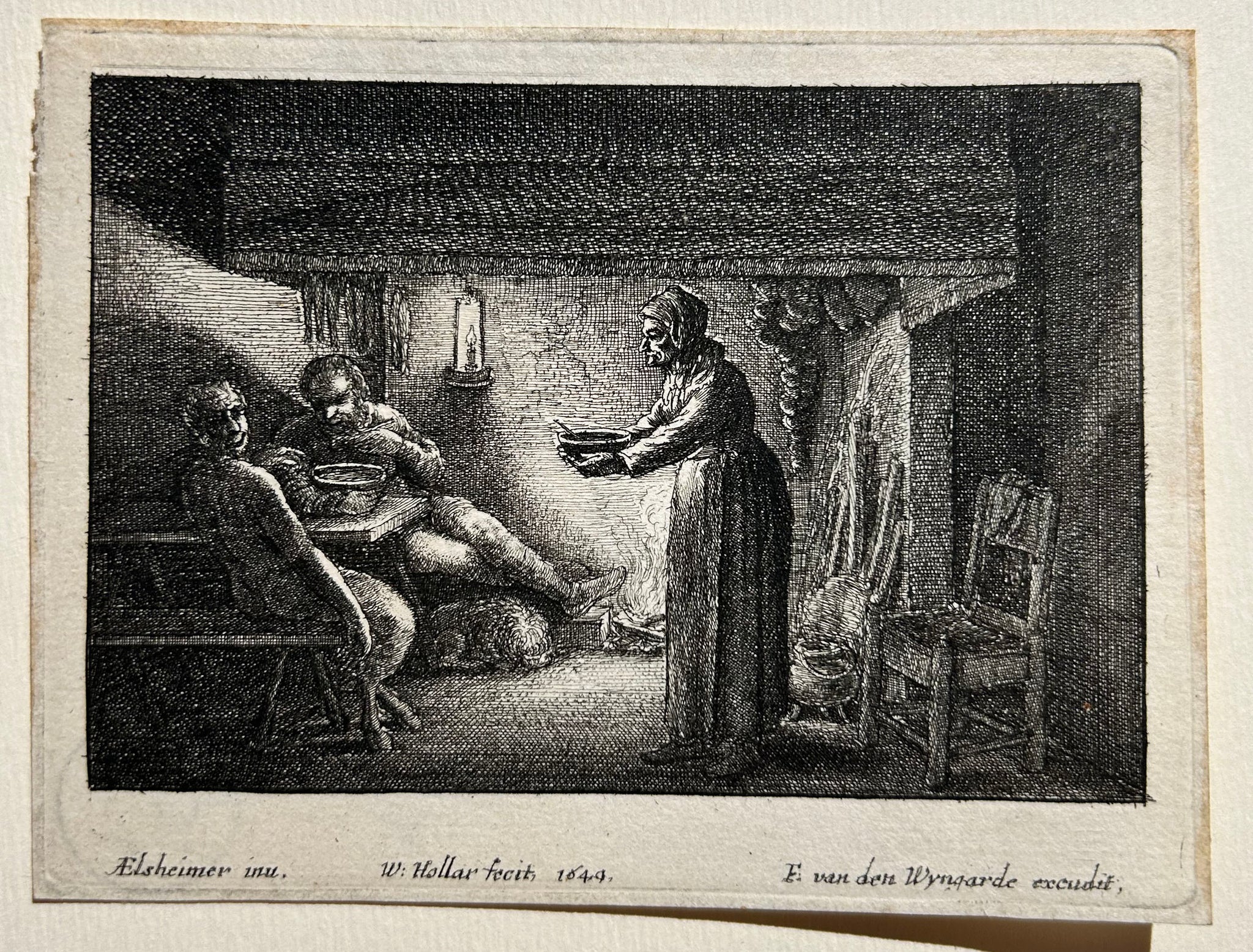 Le Satyre et le Paysan, dans un intérieur. 1649.