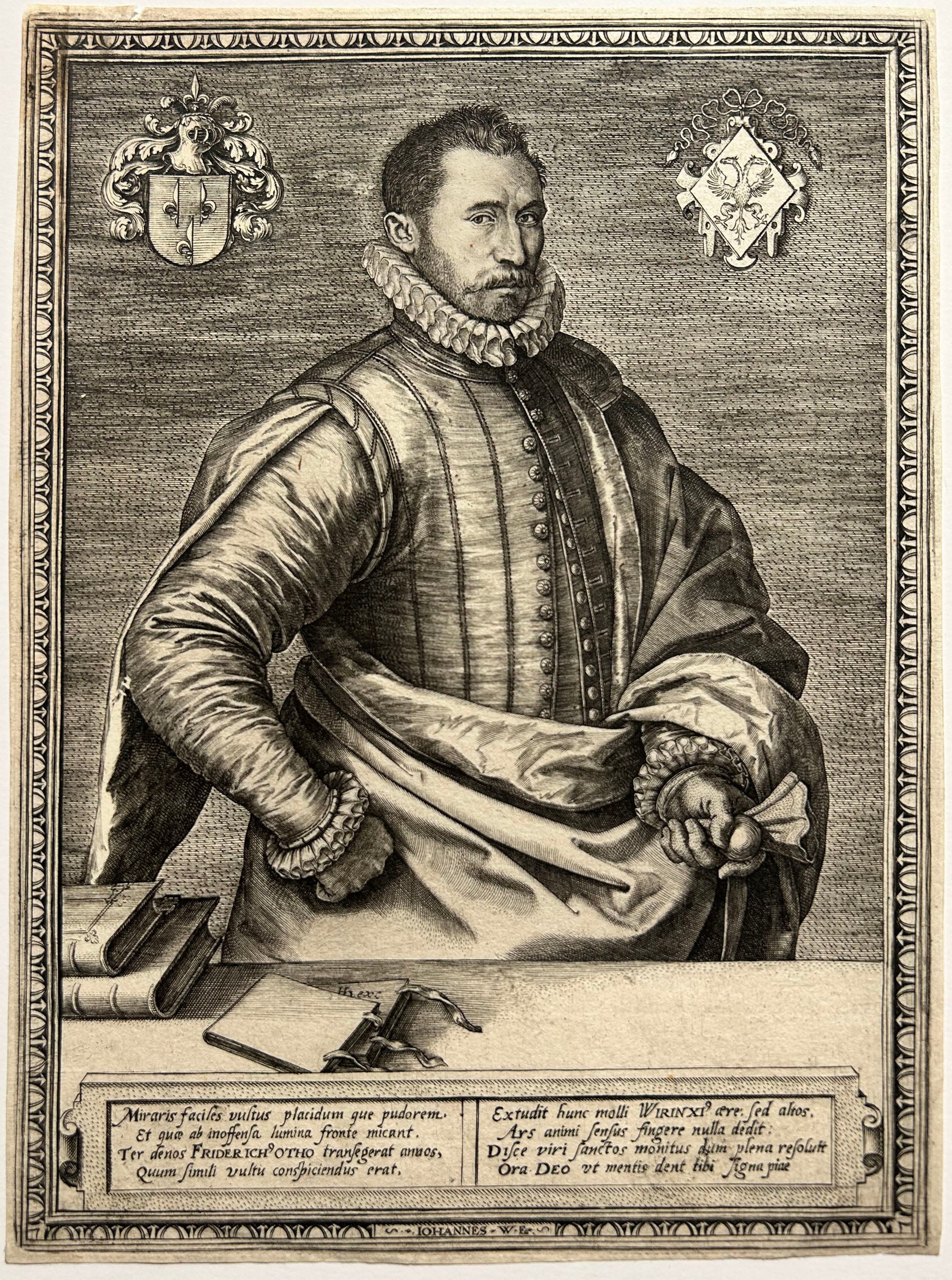 Johannes WIERIX. Portrait du Prince Frederik Otto. Gravure.