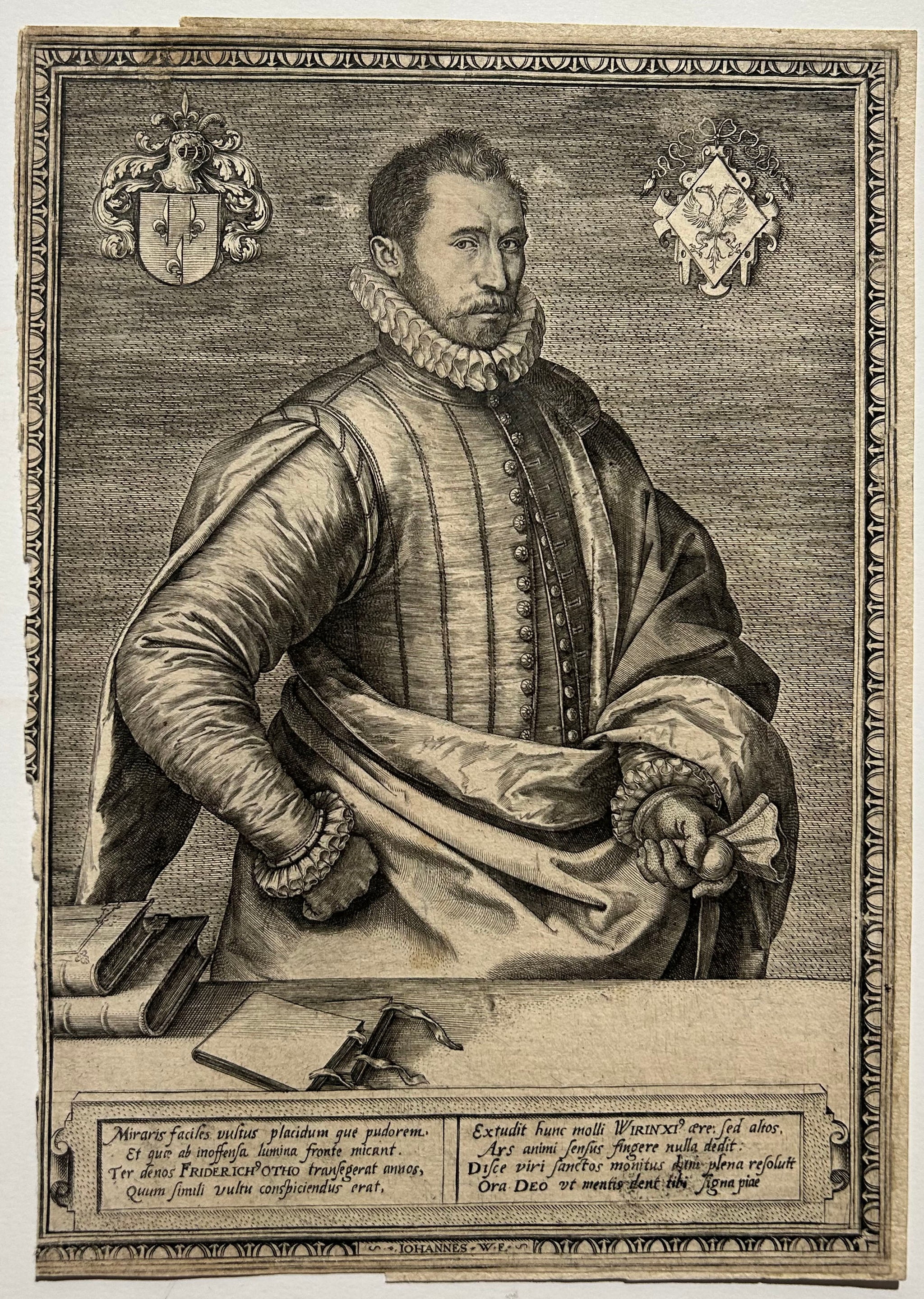 Johannes WIERIX. Portrait du Prince Frederik Otto. Gravure.