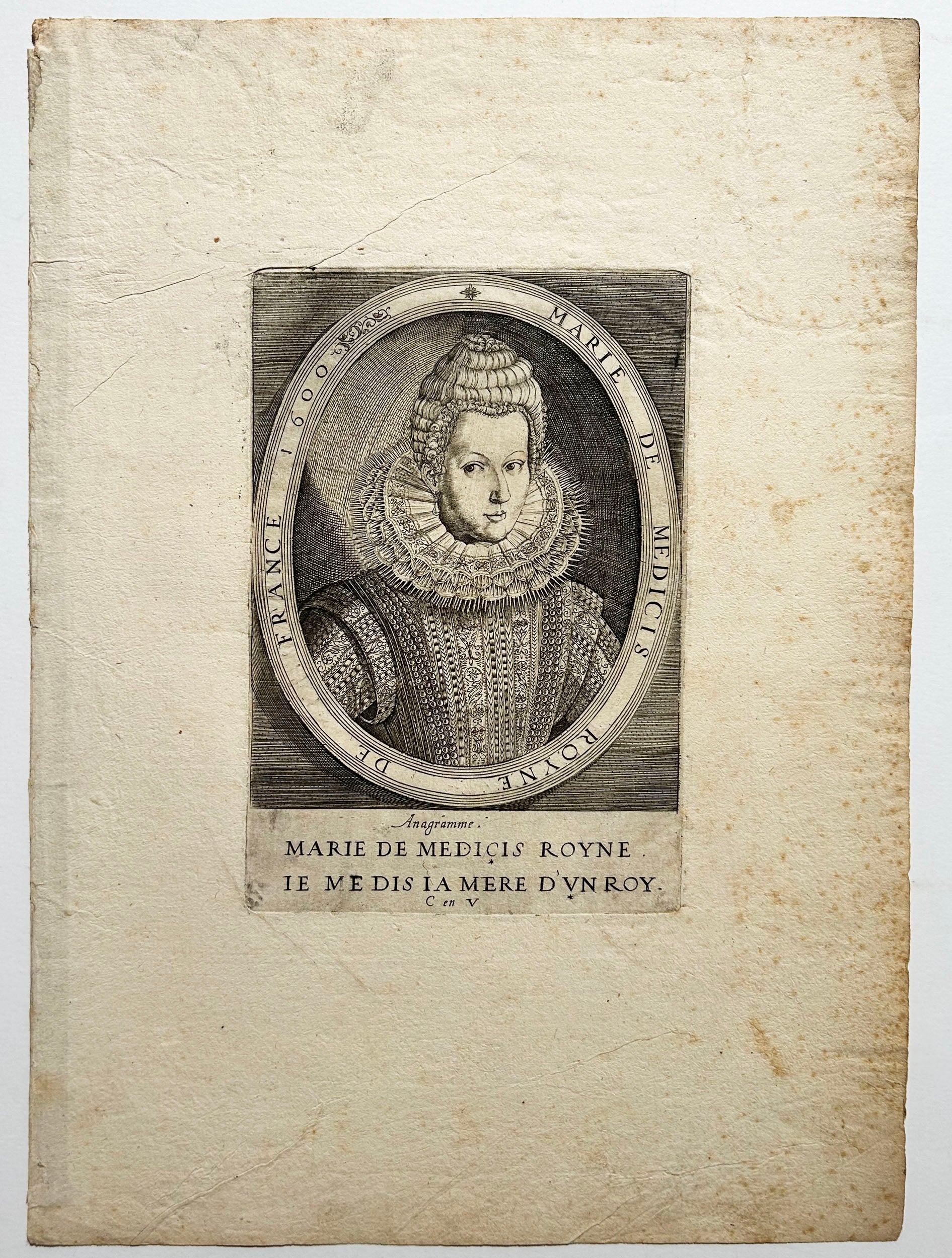 Portrait de Marie de Medicis, Reine de France. Début XVIIème.
