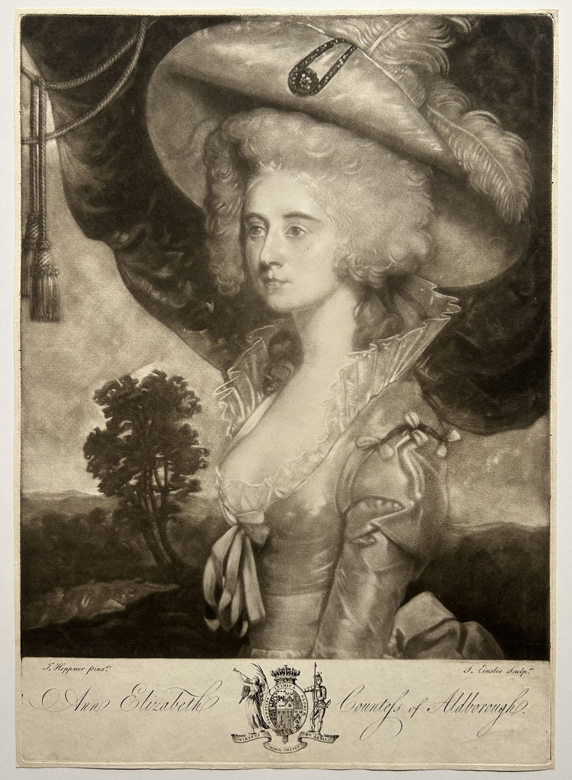 EINSLE S. Portrait d'Anne Elizabeth Henniker, Comtesse de Aldborough (1749 † 1801).  1788. Manière noire.
