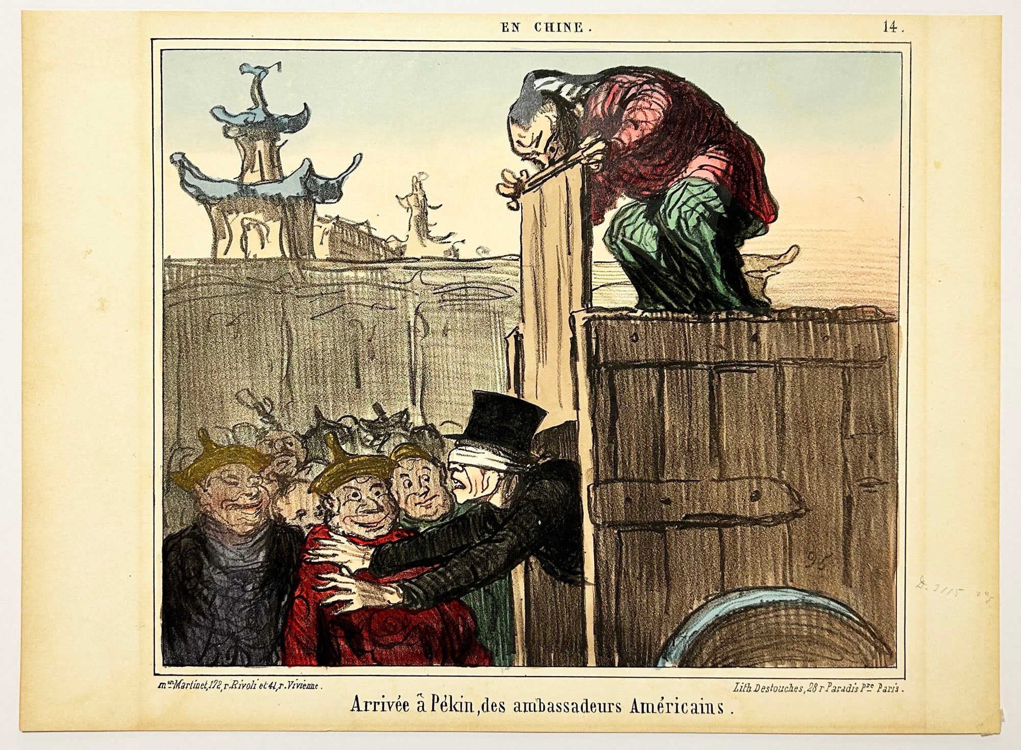 Arrivée à Pékin, des Ambassadeurs Américains.  1859.
