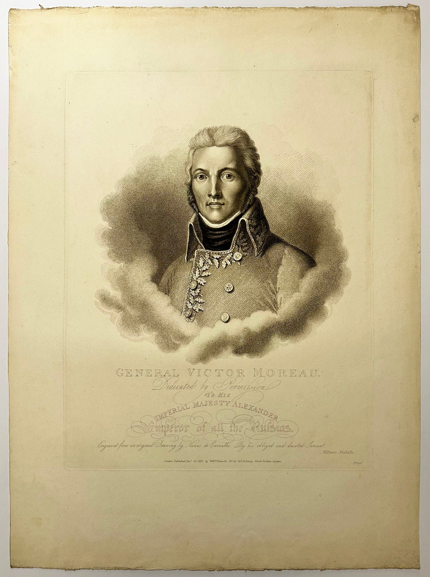 Portrait du Général Victor Moreau (Morlaix 1763†Louny 1813). 1813.