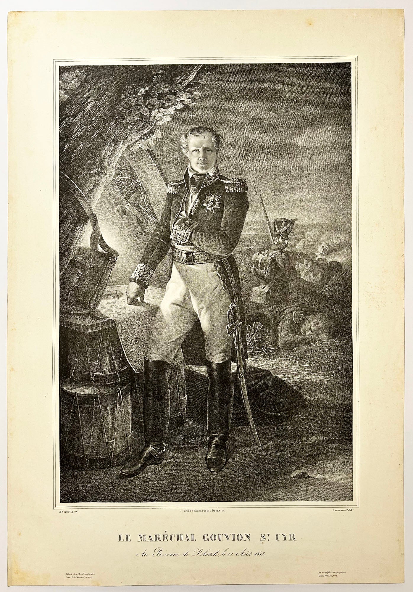Le Maréchal Gouvion St Cyr (1764†1830), au Bivouac de Polotzk, le 12 Août 1812. c.1830.