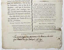 Charger l'image dans la galerie, Décret de la Convention Nationale, du 12 Prairial, an second de la République française (2 juin 1794), relatif à la Liquidation des frais de transport de la Guillotine.  1794.