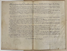 Charger l'image dans la galerie, Assignation et Brevet d'investiture de rente annuelle par Jean-Jacques-Régis Cambacérès, Prince et Archichancelier de l'Empire, Duc de Parme pour le Sr Mathieu Laurent Beaujard, fuselier au 29ème Régiment d'Infanterie de Ligne.  1812.