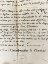 Charger l'image dans la galerie, Assignation et Brevet d'investiture de rente annuelle par Jean-Jacques-Régis Cambacérès, Prince et Archichancelier de l'Empire, Duc de Parme pour le Sr Mathieu Laurent Beaujard, fuselier au 29ème Régiment d'Infanterie de Ligne.  1812.