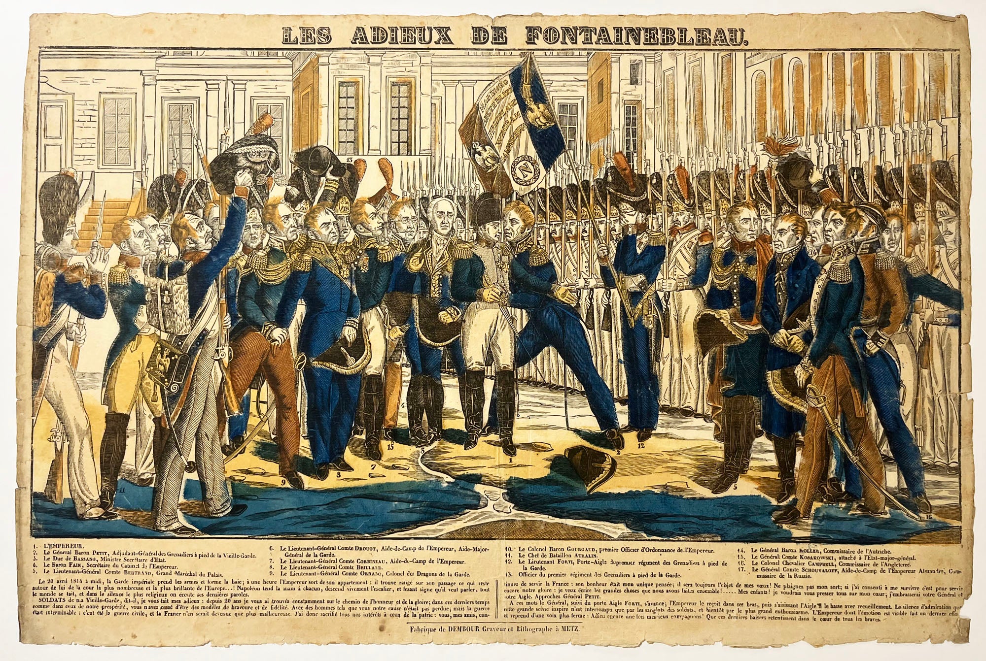 Les adieux de Fontainebleau.  c.1815.