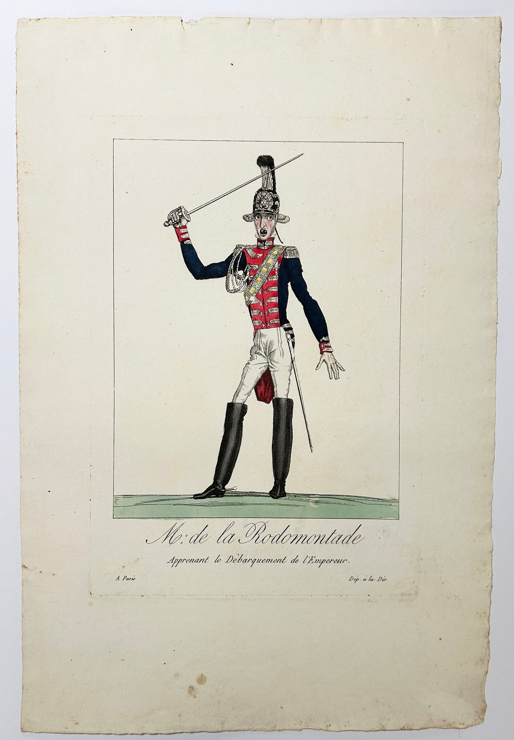 M. de la Rodomontade apprenant le Débarquement de l'Empereur. 1815.