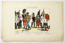 Charger l'image dans la galerie, Le Dés'habillé ( M.d d'habit. Garde d'Artois, Garde de la porte, Garde du corps du Roi, Mousquetaire, M.d d'habit, Ch.ux legers). c.1815.