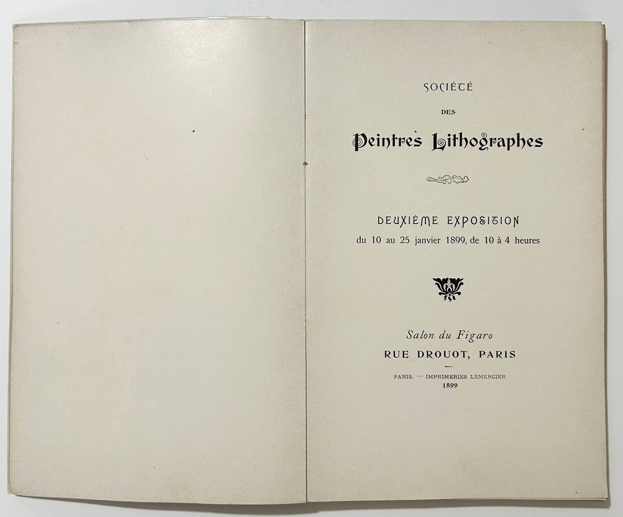 Catalogue de la Deuxième Exposition de la Société des Peintres Lithographes, du 10 au 25 janvier 1899.