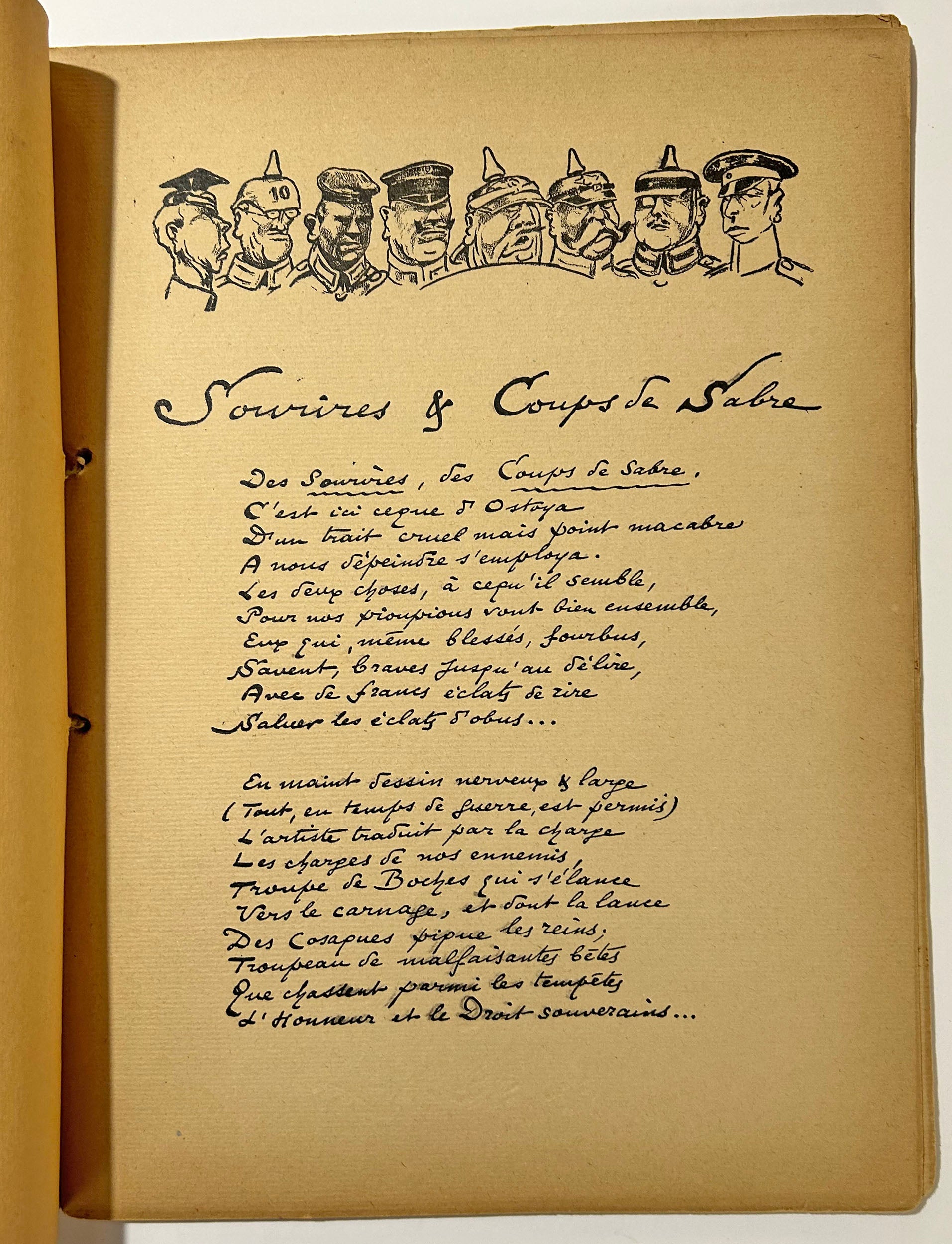 Sourires et coups de sabre… 1914-1915.