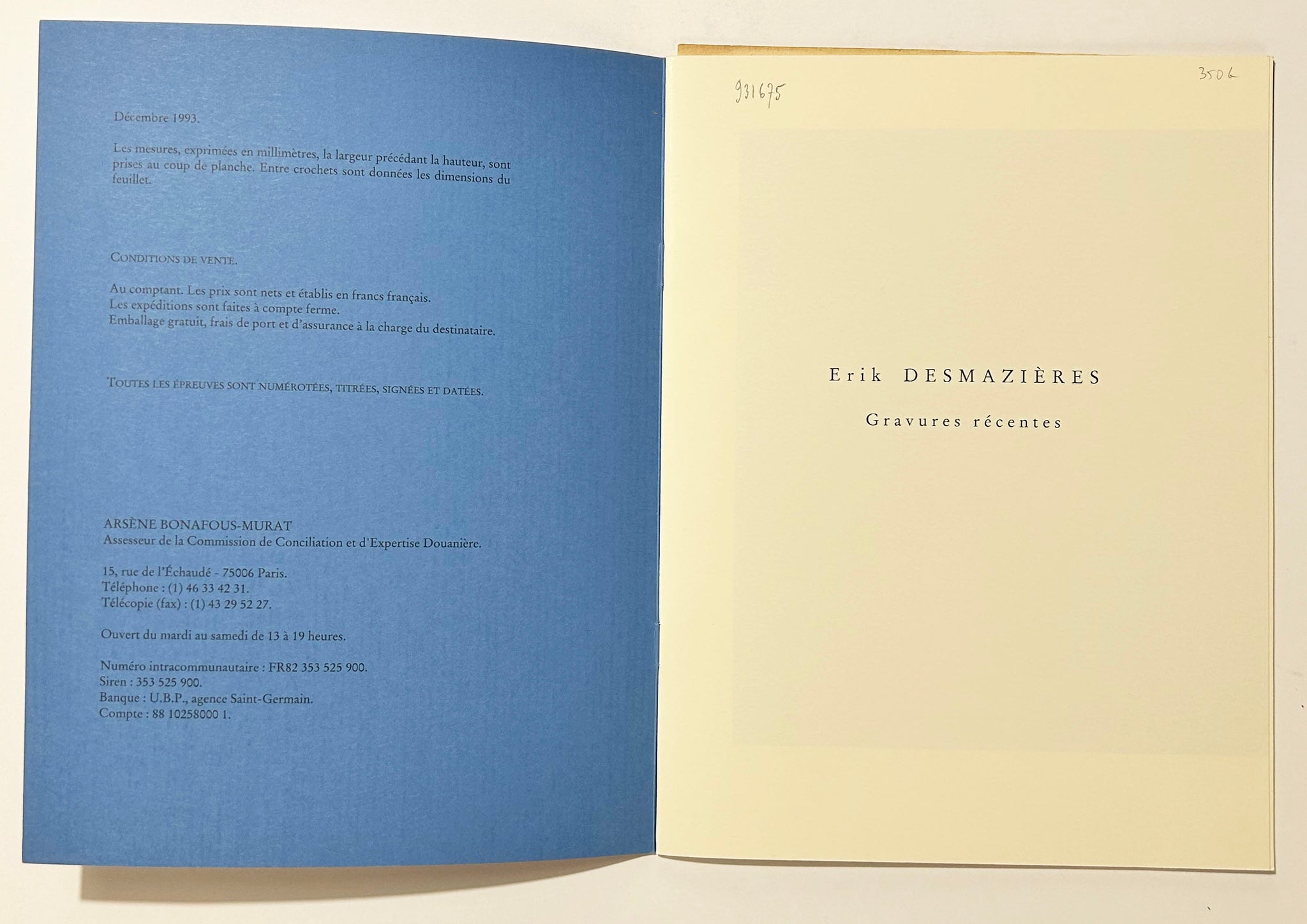 Erik Desmazières, Gravures récentes.