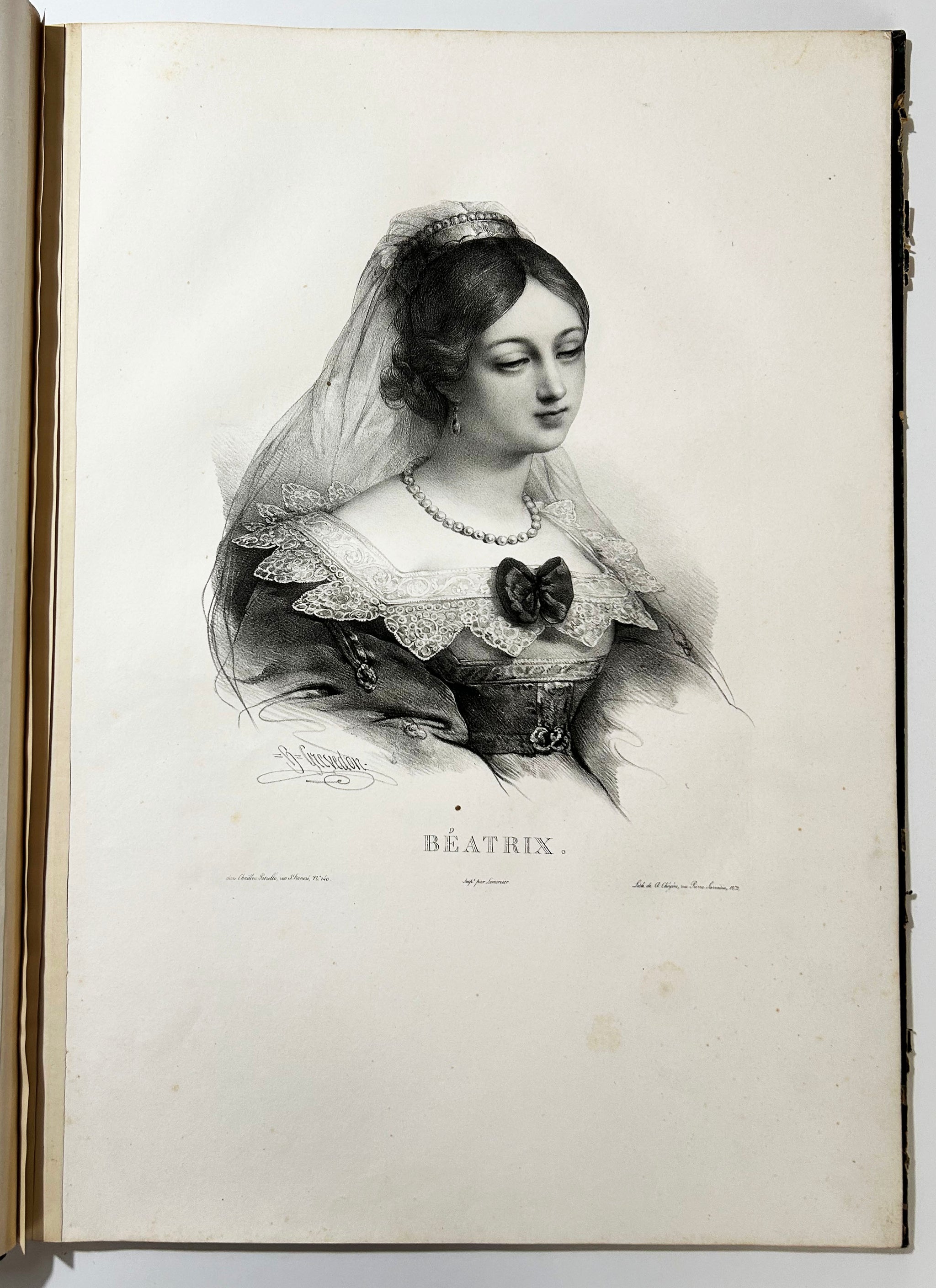 Alphabet des dames ou Recueil de vingt-cinq portraits de fantaisie lithographiés par Henri Grévedon.