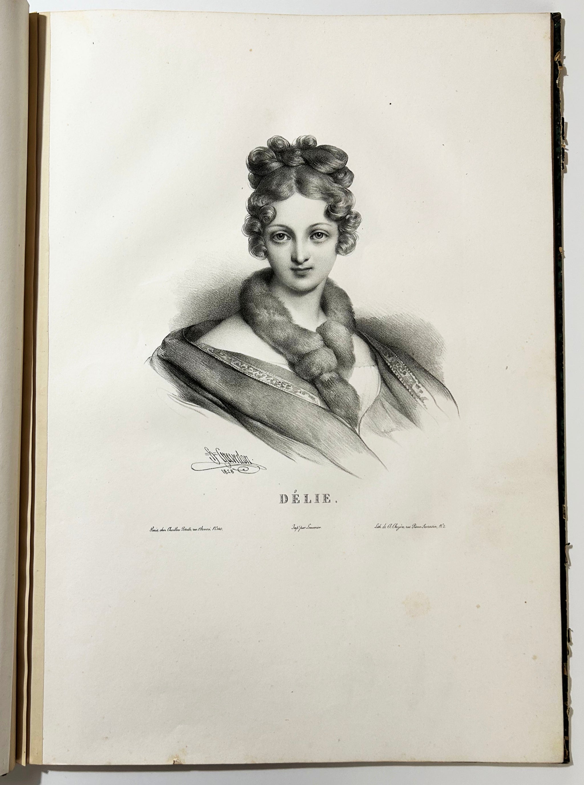 Alphabet des dames ou Recueil de vingt-cinq portraits de fantaisie lithographiés par Henri Grévedon.