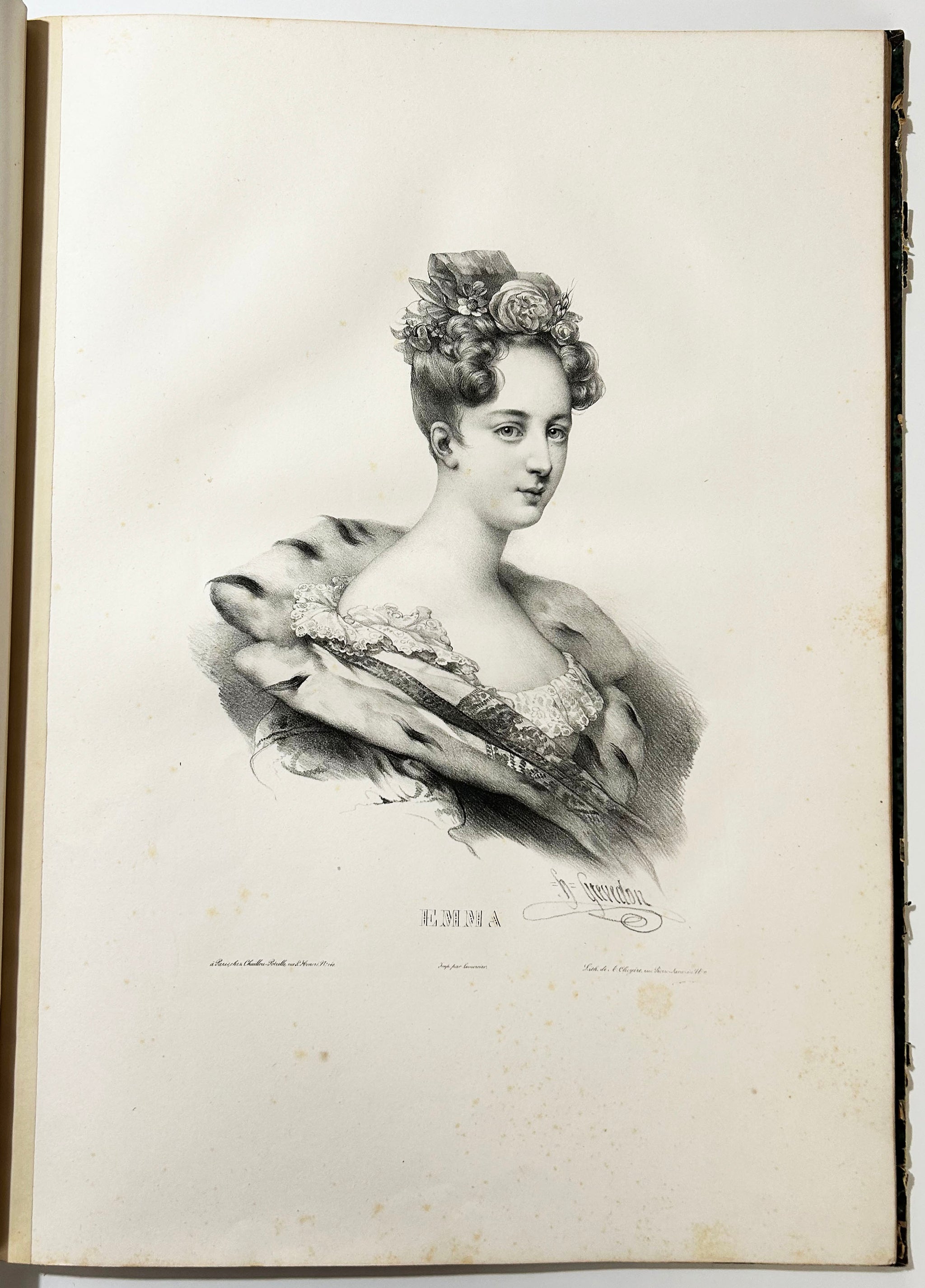 Alphabet des dames ou Recueil de vingt-cinq portraits de fantaisie lithographiés par Henri Grévedon.