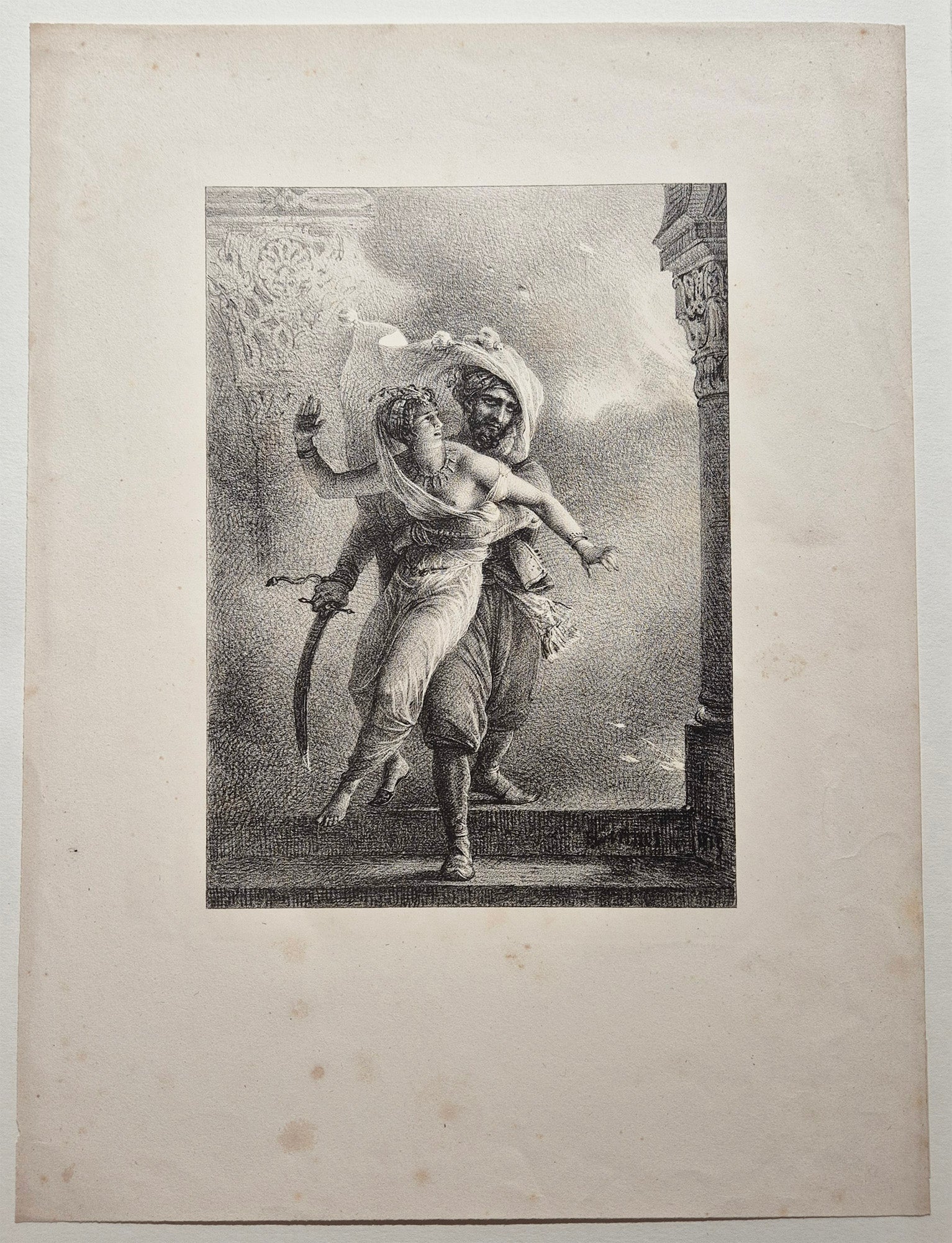 Conrad sauve Gulnare de l'incendie. 1819.