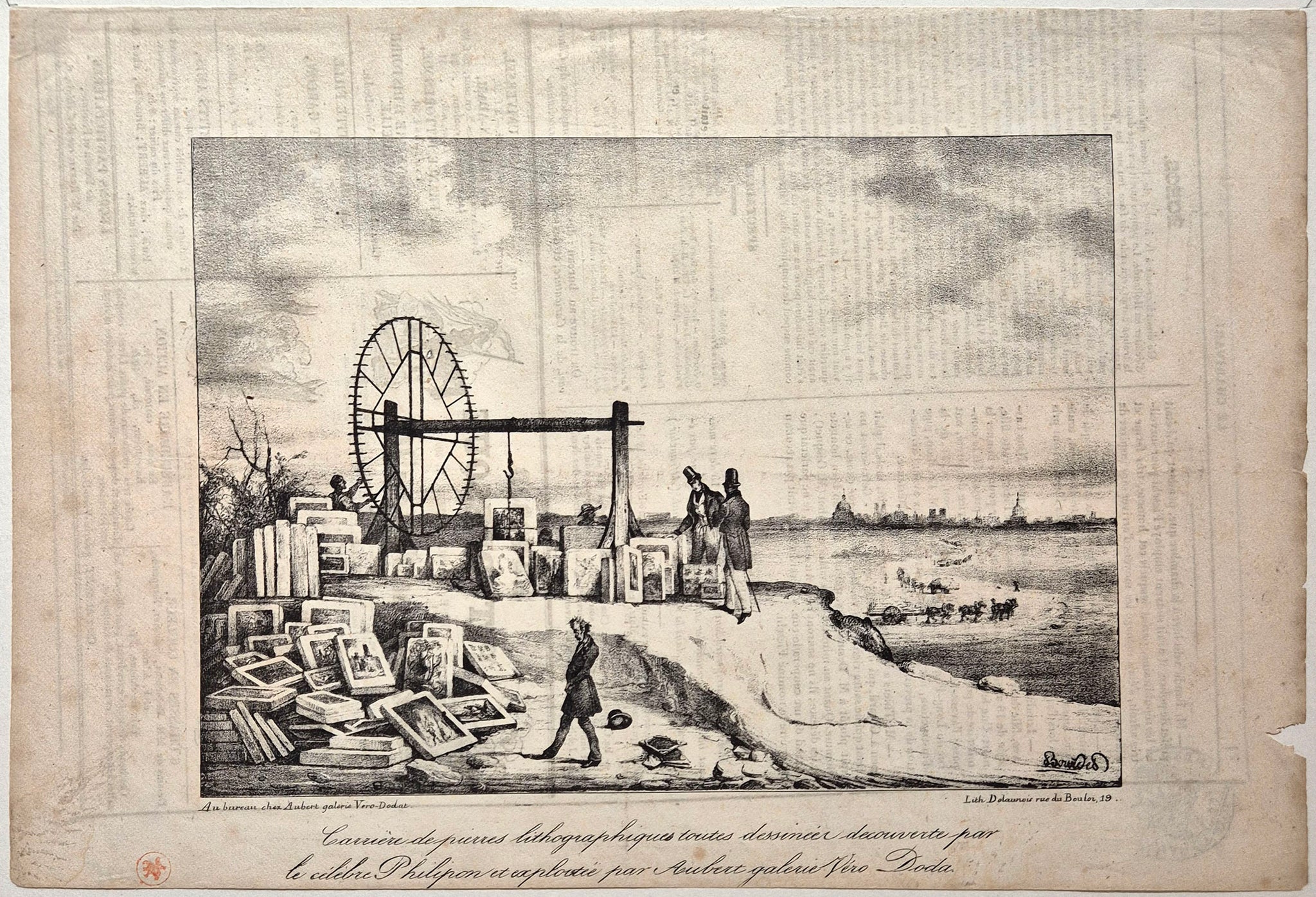 Carrière de pierres lithographiques. 1835.