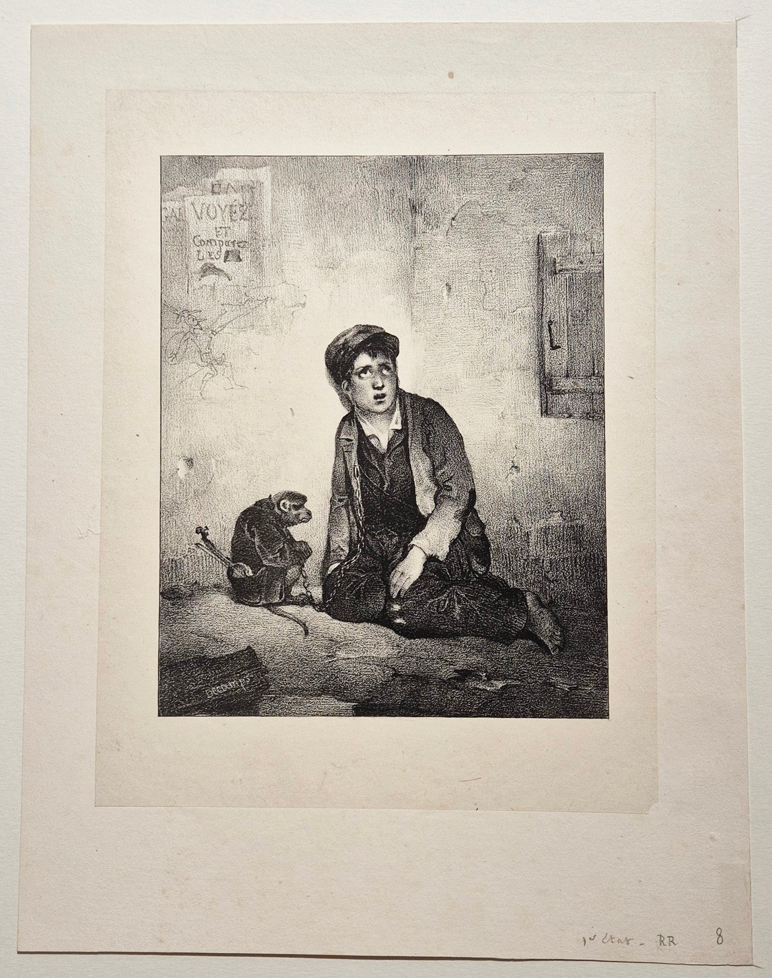 Le savoyard et le singe. 1823.