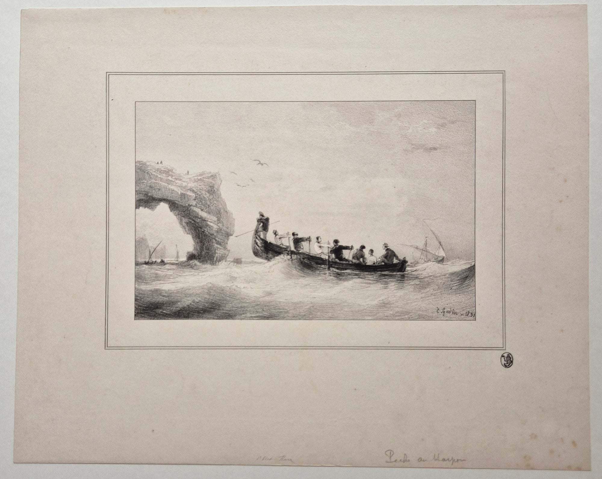 Promenade et pêche en mer. 1831.