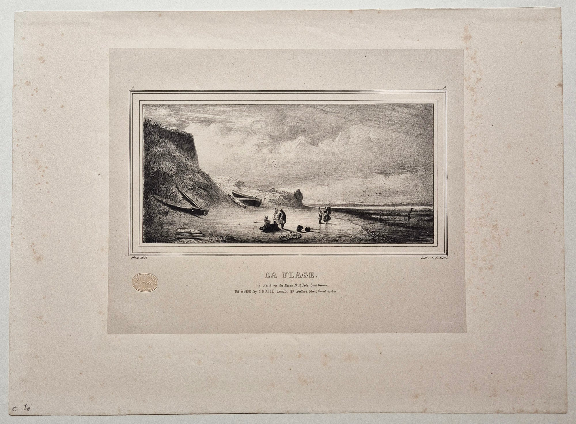 La plage. 1829.
