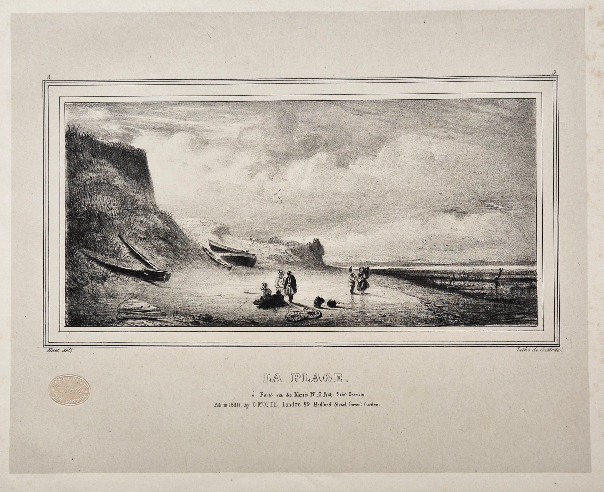 La plage. 1829.