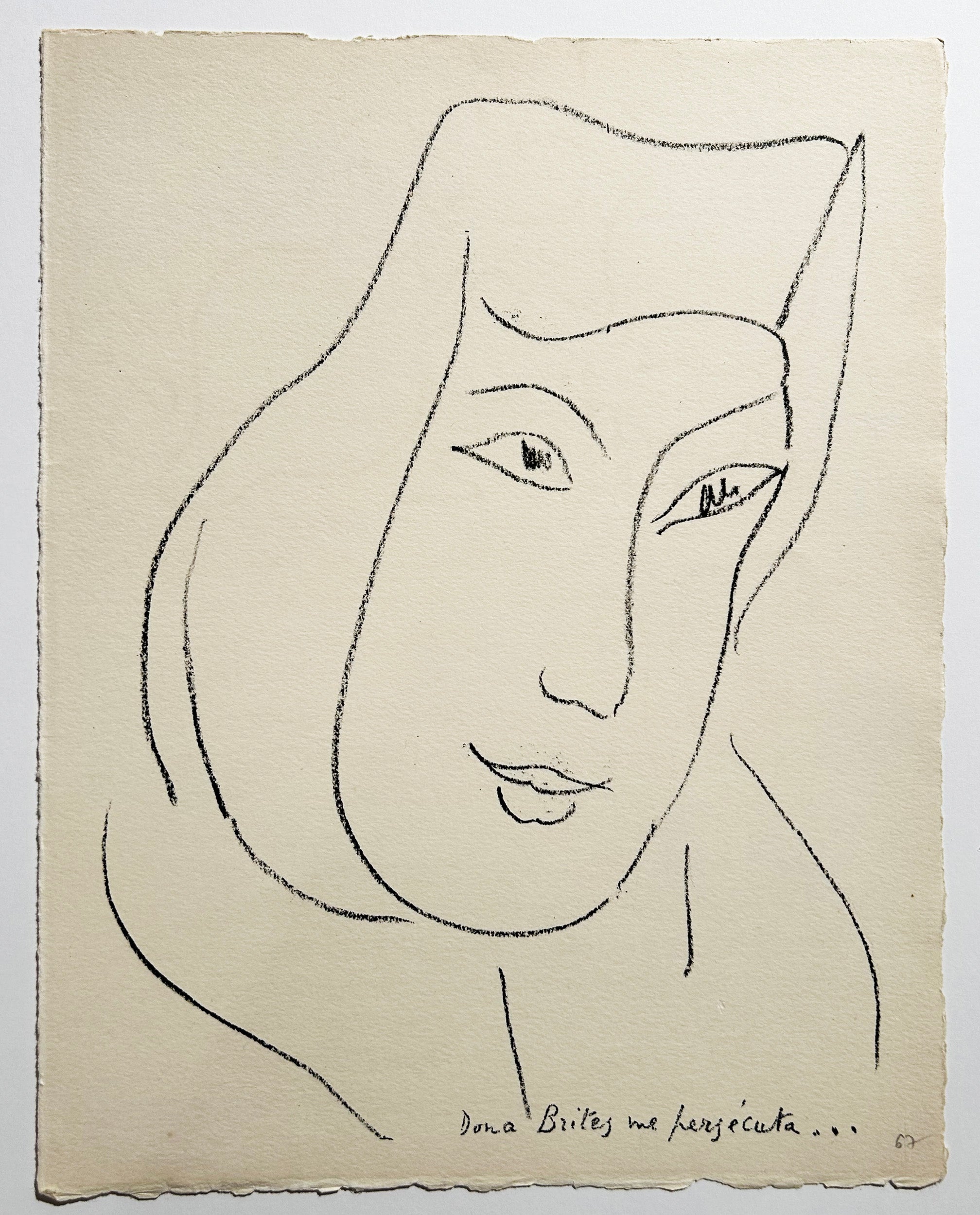 MATISSE Dona Brites me persécuta… 1946. Lithographie.