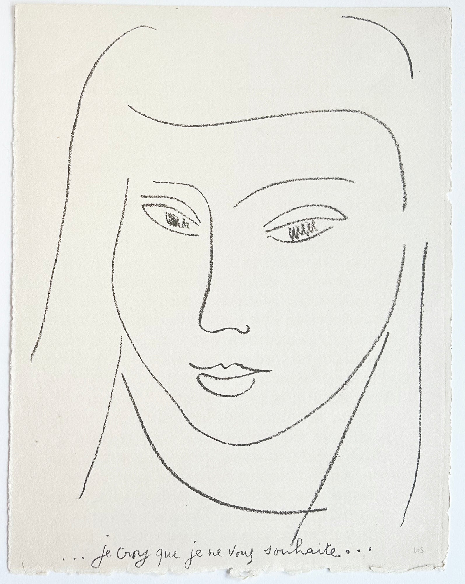MATISSE Je croy que je ne vous souhaite… 1946. Lithographie.