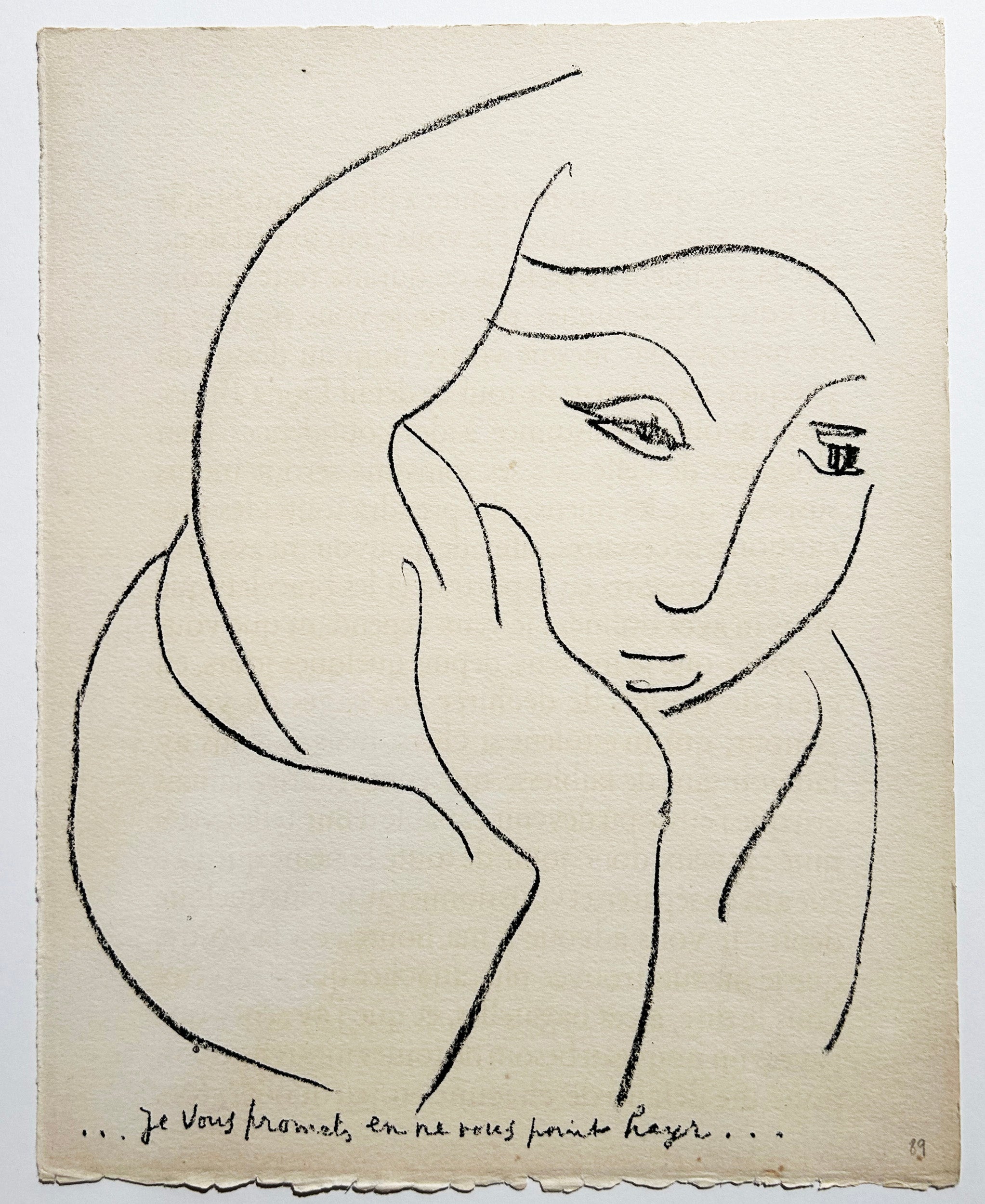 MATISSE Je vous promets en ne vous point hayr... 1946. Lithographie.